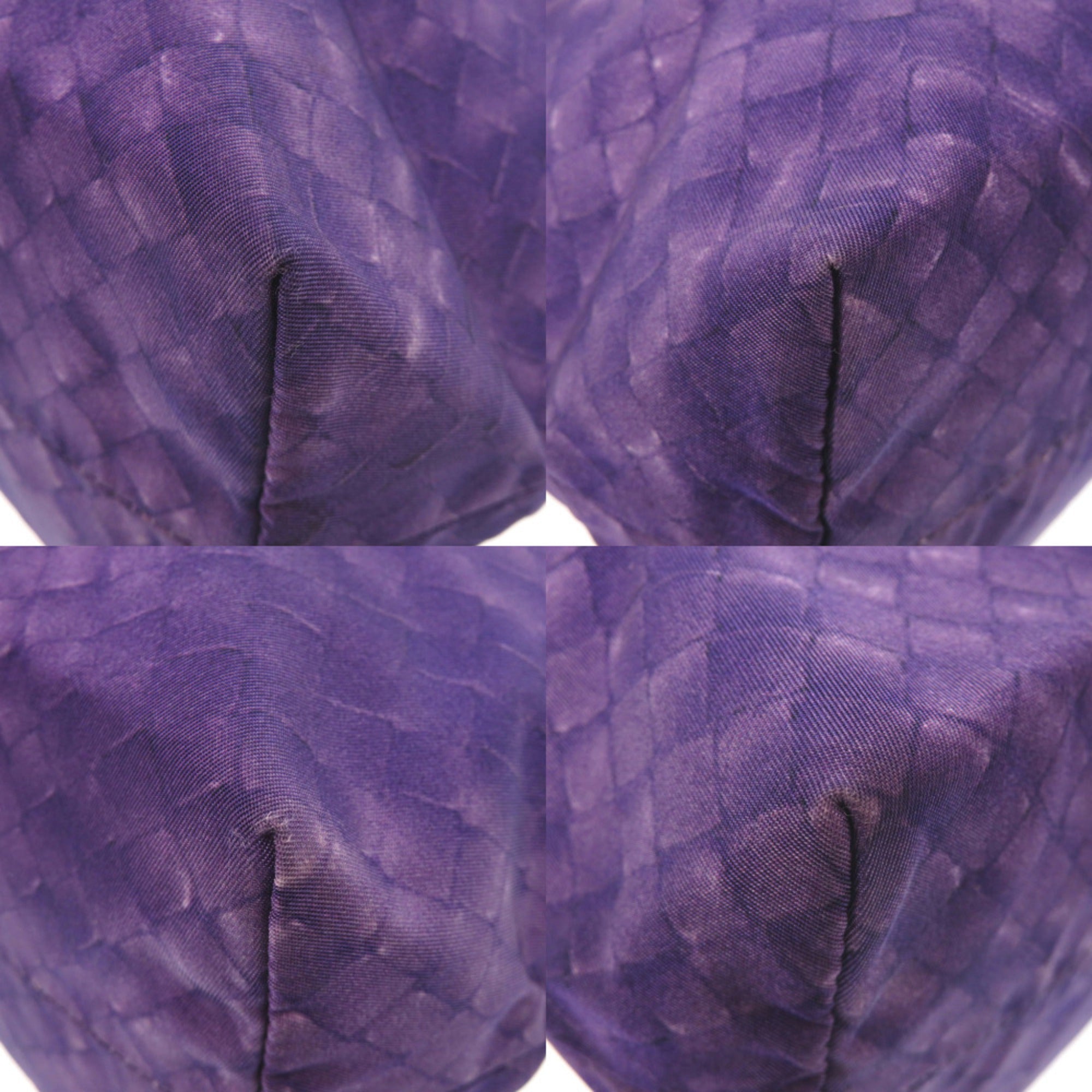 Bottega Veneta Purple Nylon Leather Tote Bag (Pre-Owned)