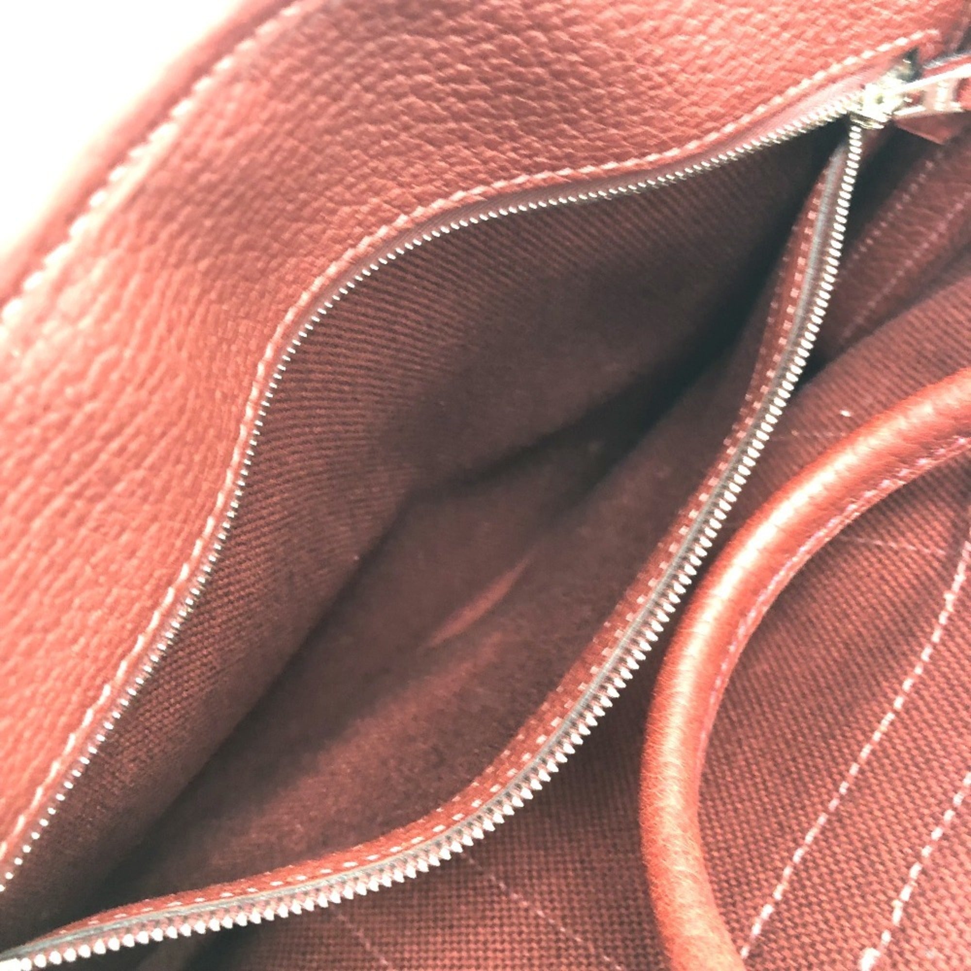 Hermes Bordeaux Canvas Leather Tote Bag (Pre-Owned)