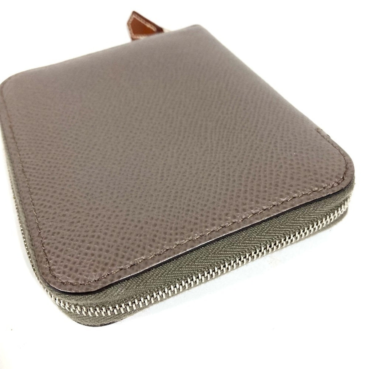 Hermes Gray Epsom Leather Coin Purse/Coin Case (Pre-Owned)