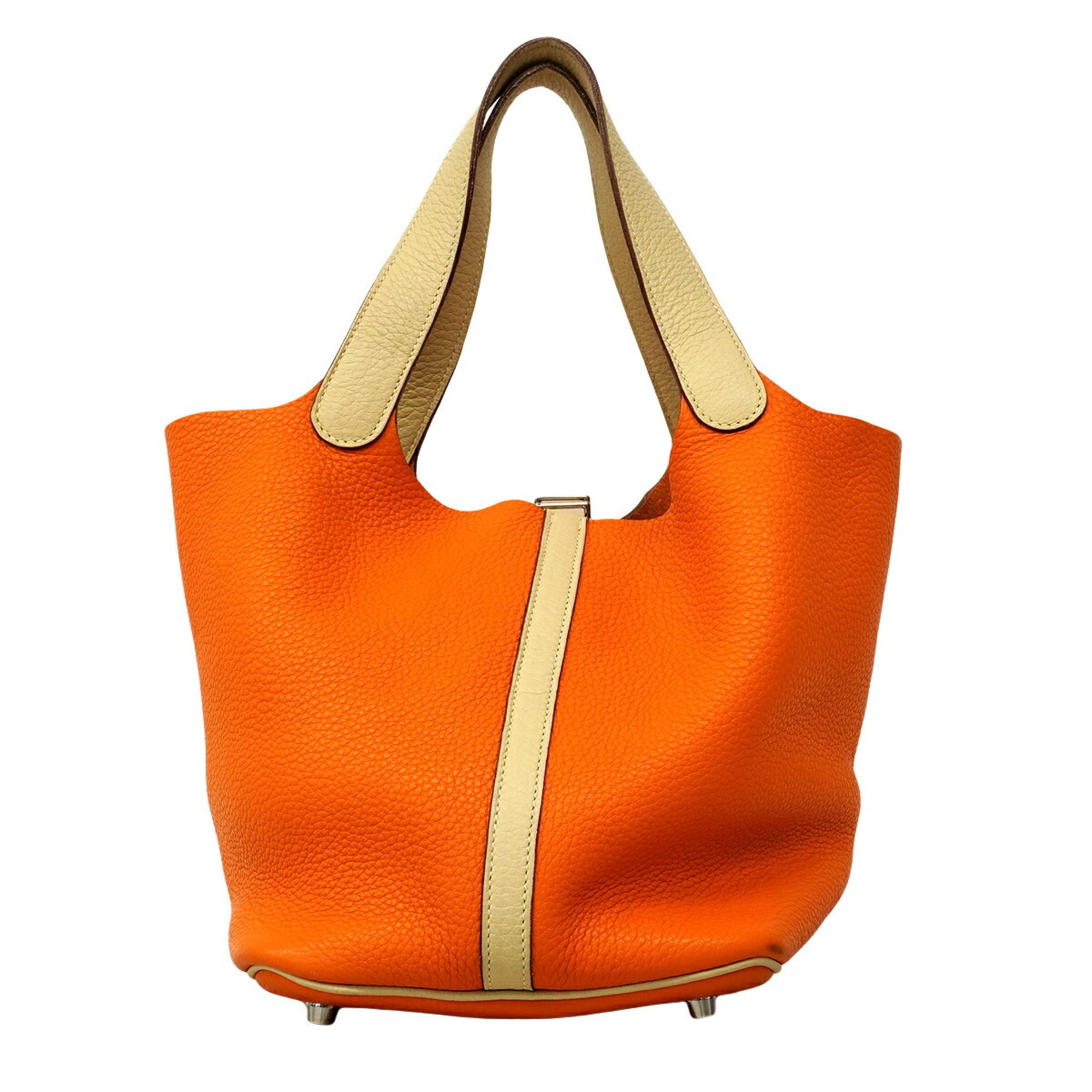 Hermes Orange Parchemin Taurillon Clemence Leather Handbag (Pre-Owned)