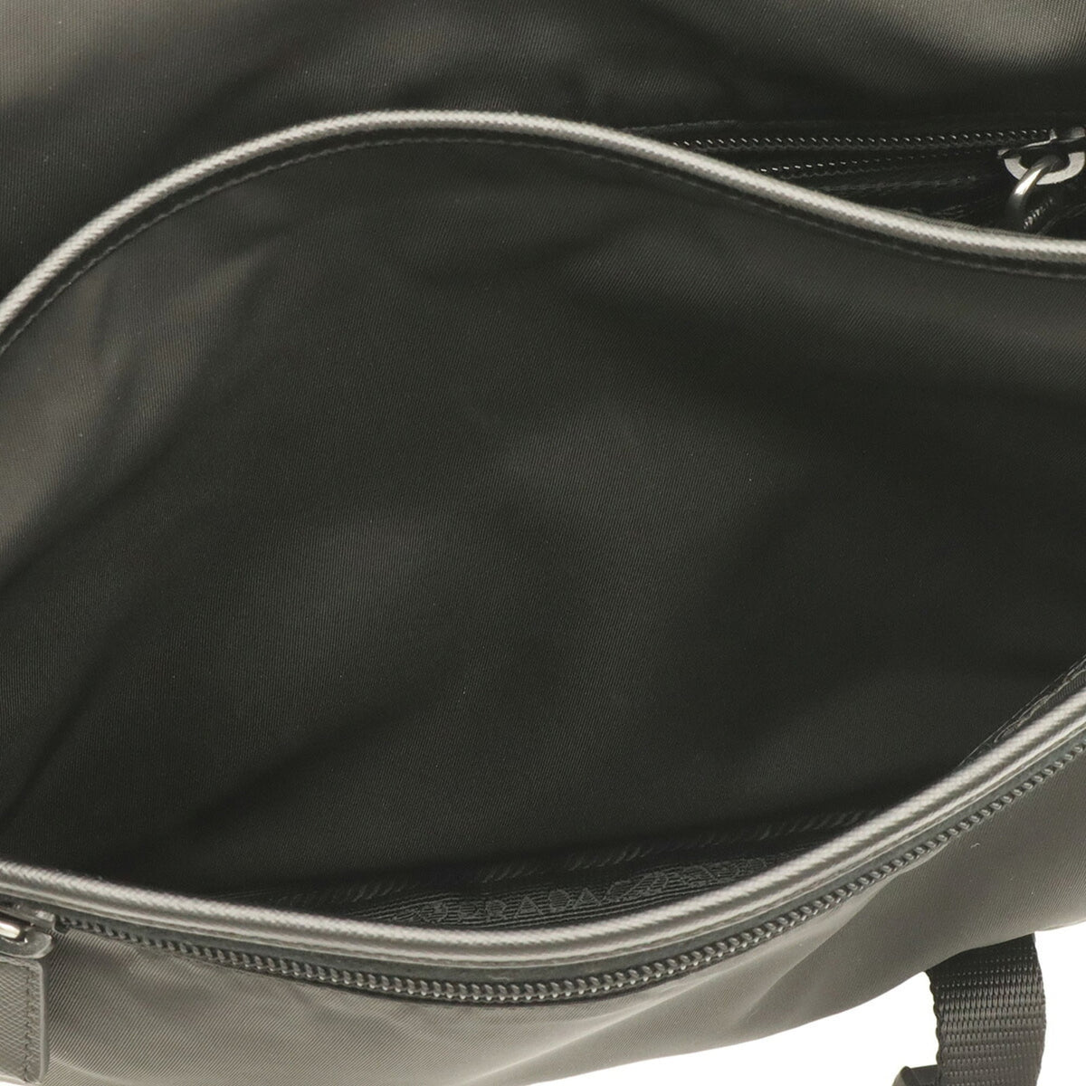 Prada Black Nero Nylon Leather Handbag Shoulder Bag (Pre-Owned)