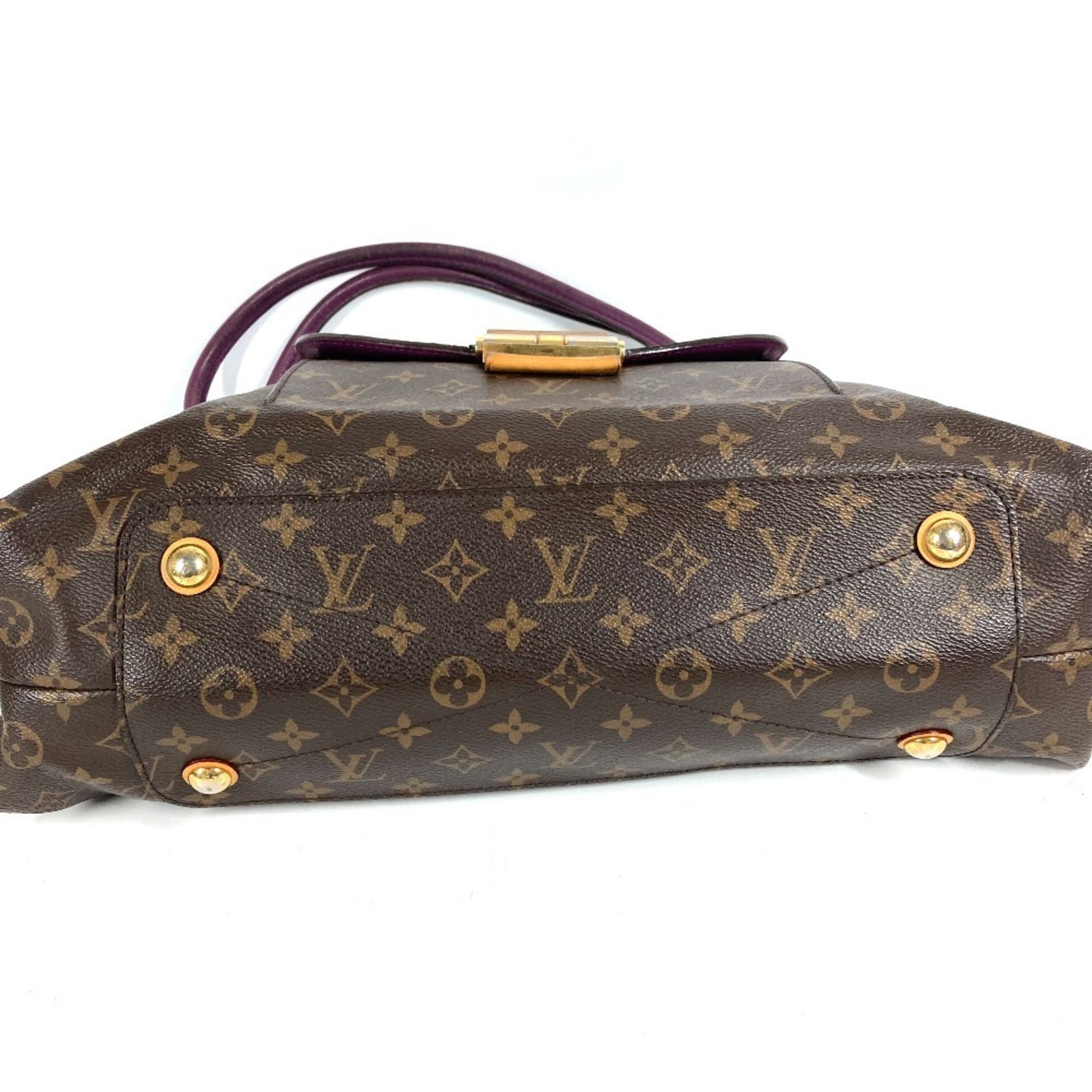 Louis Vuitton Aurore Brown Monogram Purple Monogram Olympe Canvas Shoulder Bag Tote Bag (Pre-Owned)
