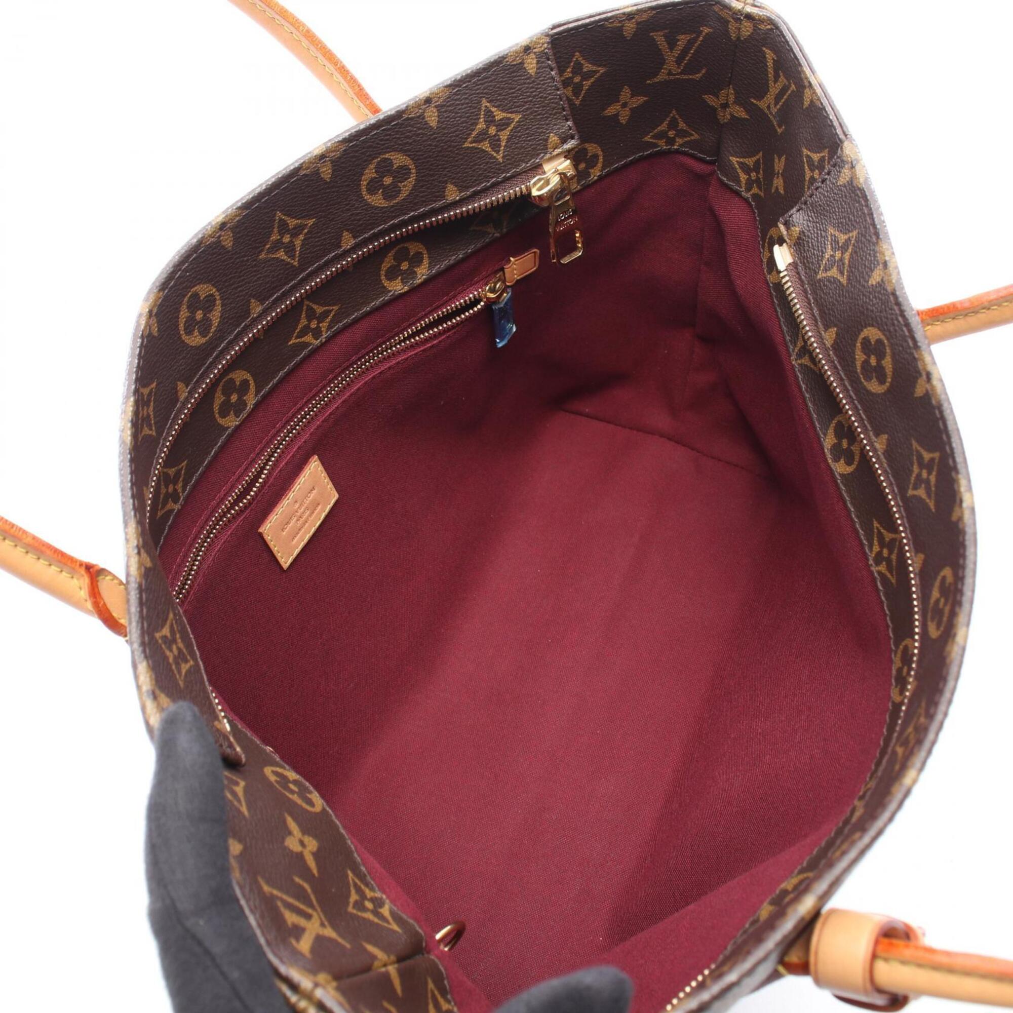 Louis Vuitton Brown Coated Canvas Leather Handbag Tote Bag (Pre-Owned)