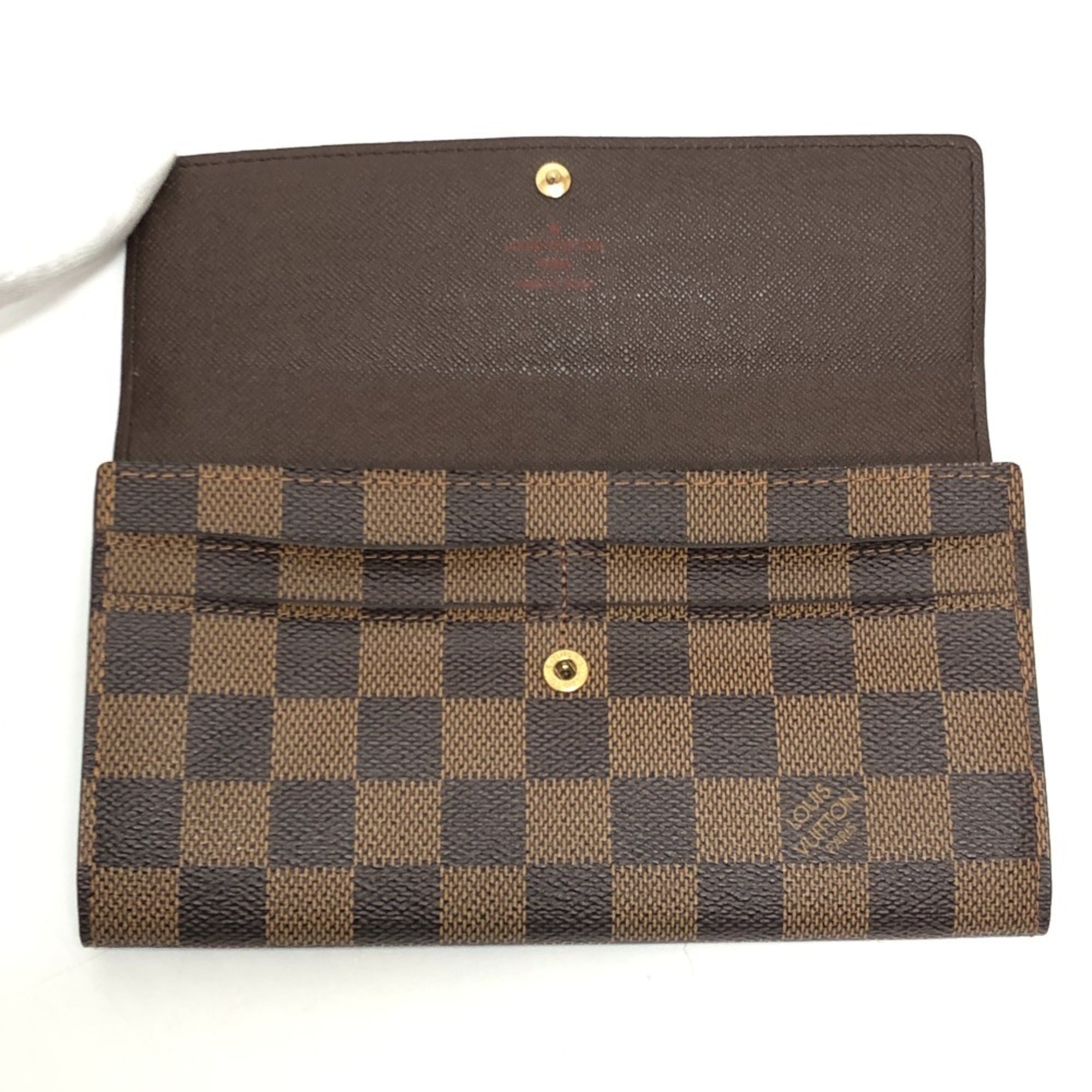 Louis Vuitton Damier Brown Ebene Damier Canvas Long Wallet (Bi-Fold) (Pre-Owned)
