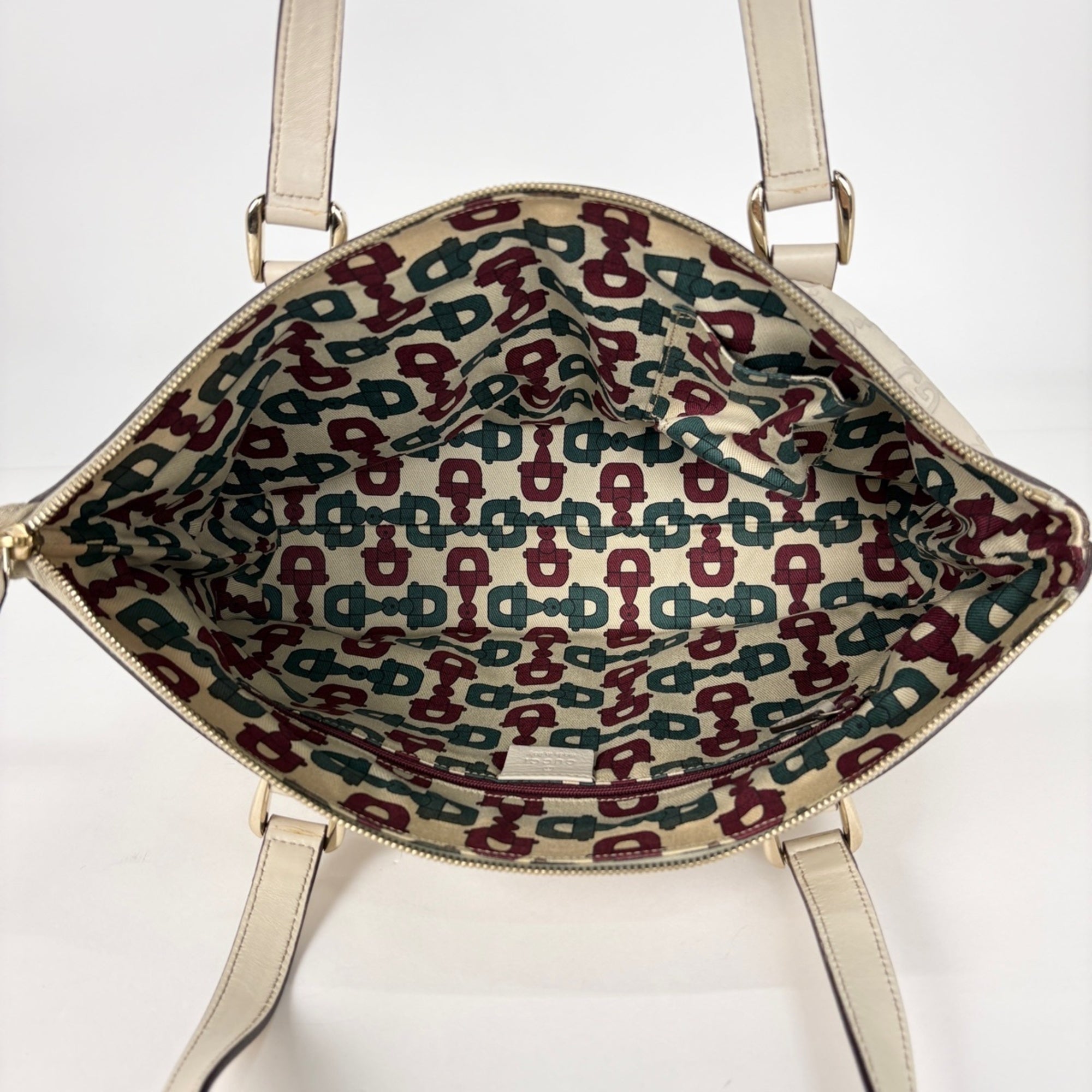 Gucci White Leather Tote Bag (Pre-Owned)