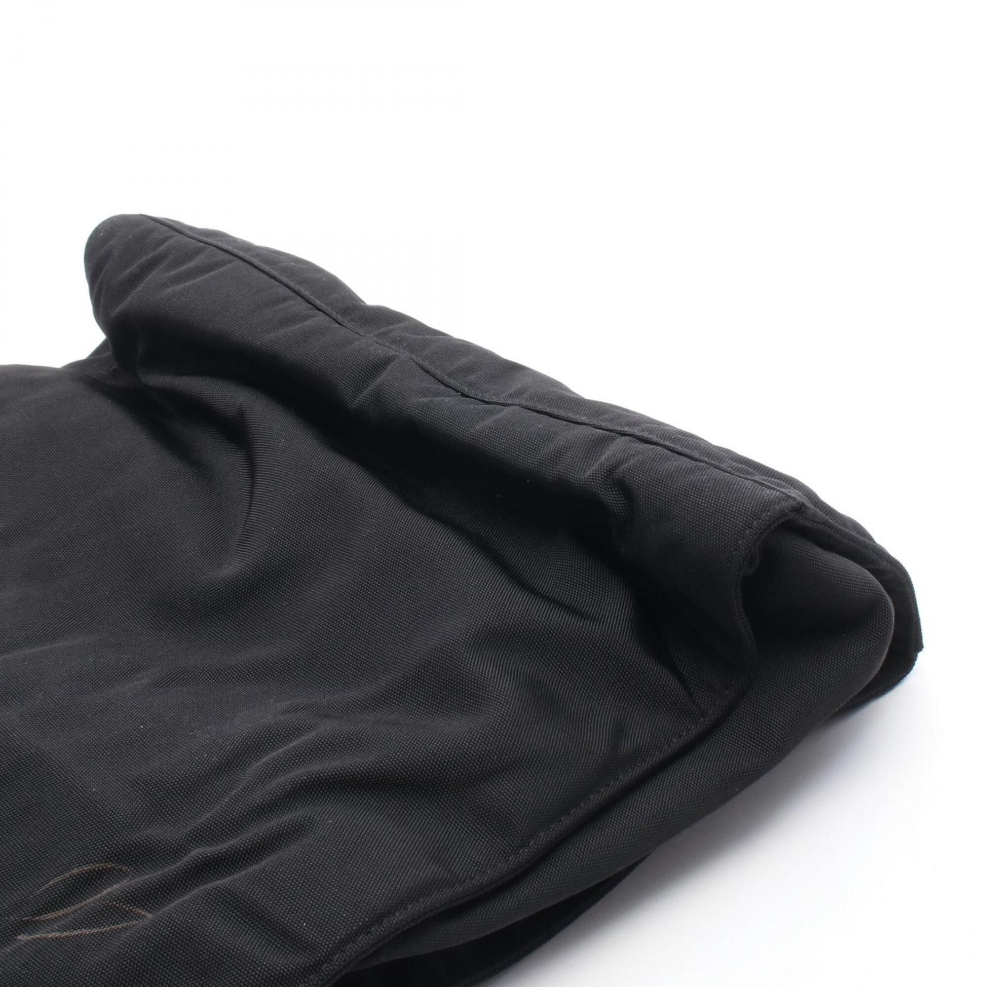 Gucci Black Leather Nylon Canvas Handbag Tote Bag (Pre-Owned)