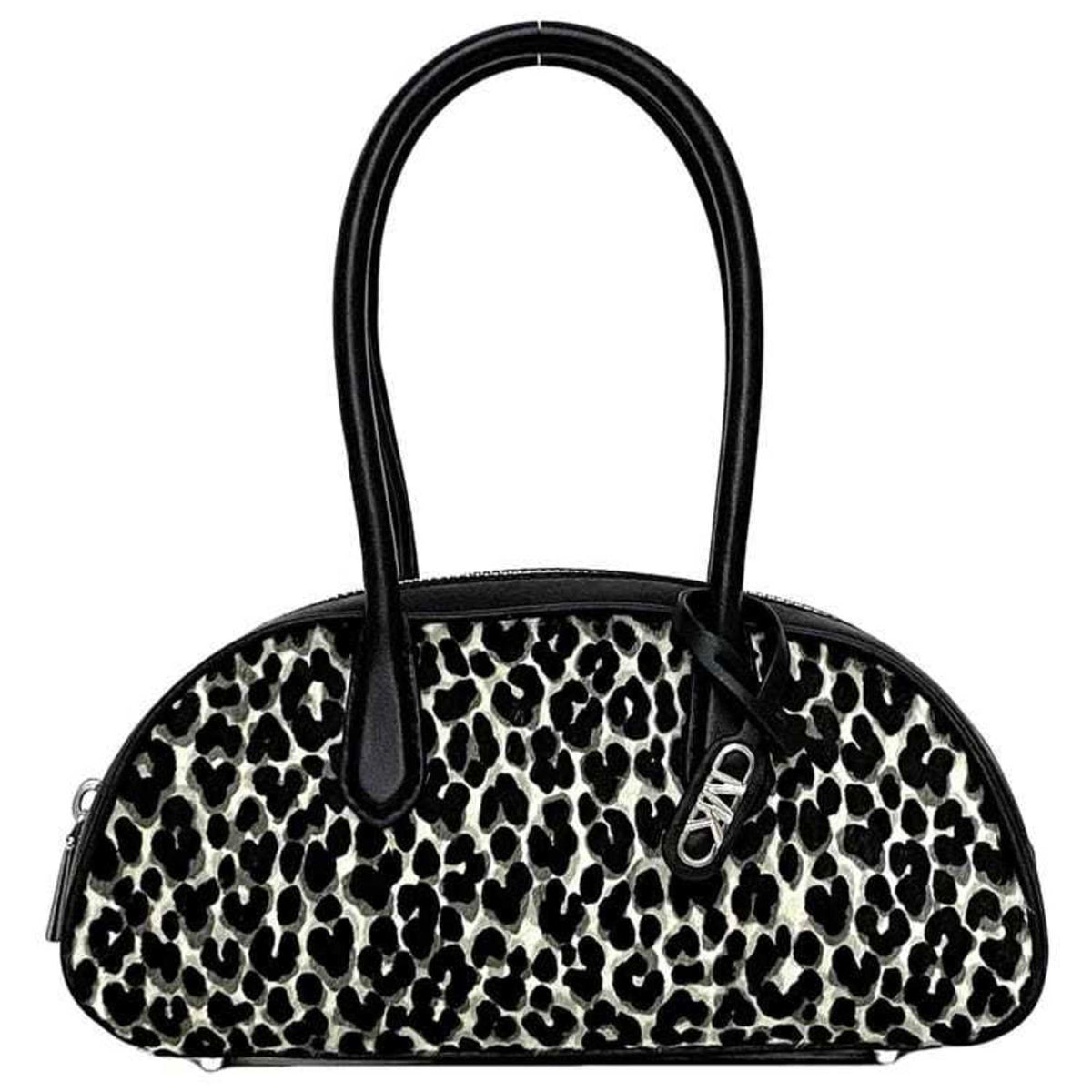 Michael Kors Black Gray White Leather Leather Handbag (Pre-Owned)