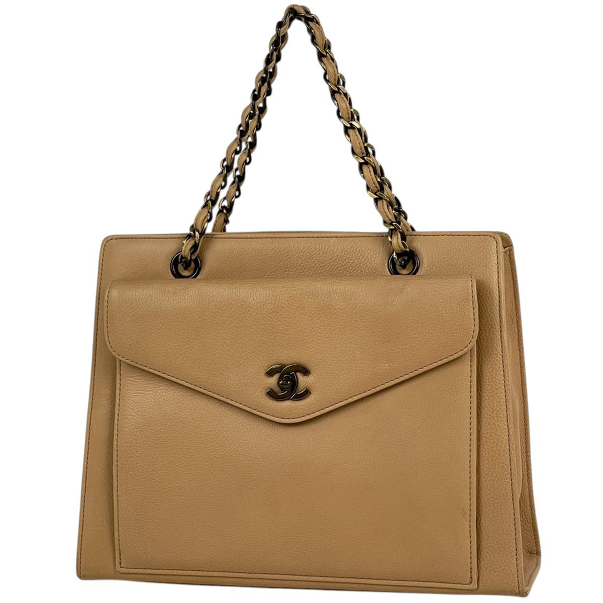 Chanel Beige Leather Handbag (Pre-Owned)