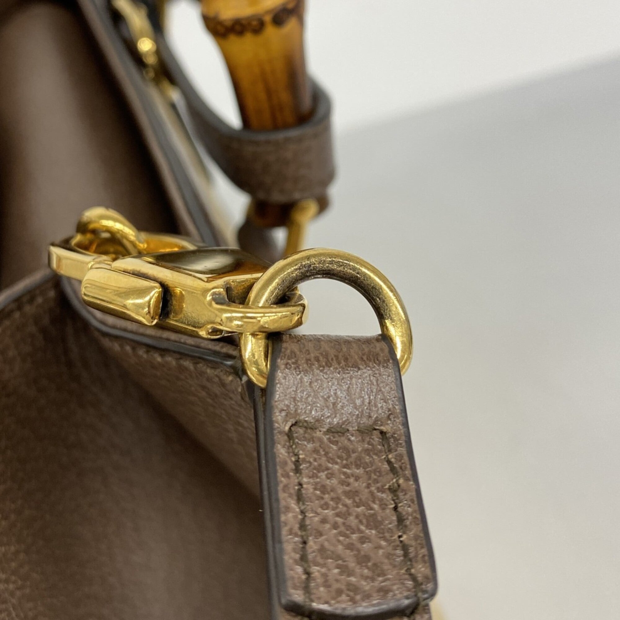 Gucci Brown Canvas Leather Handbag (Pre-Owned)