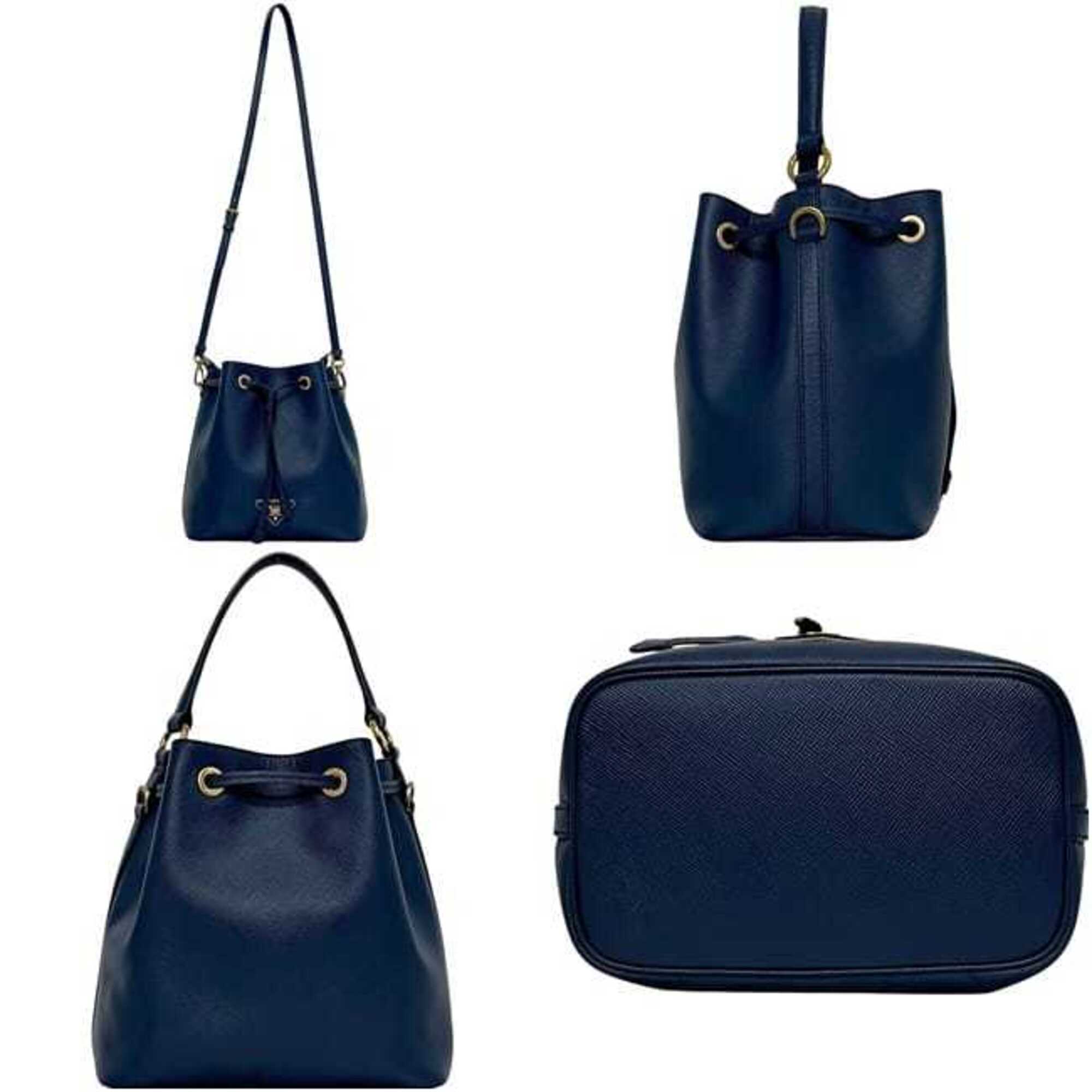 Prada Azzurro Blue Leather Shoulder Bag (Pre-Owned)