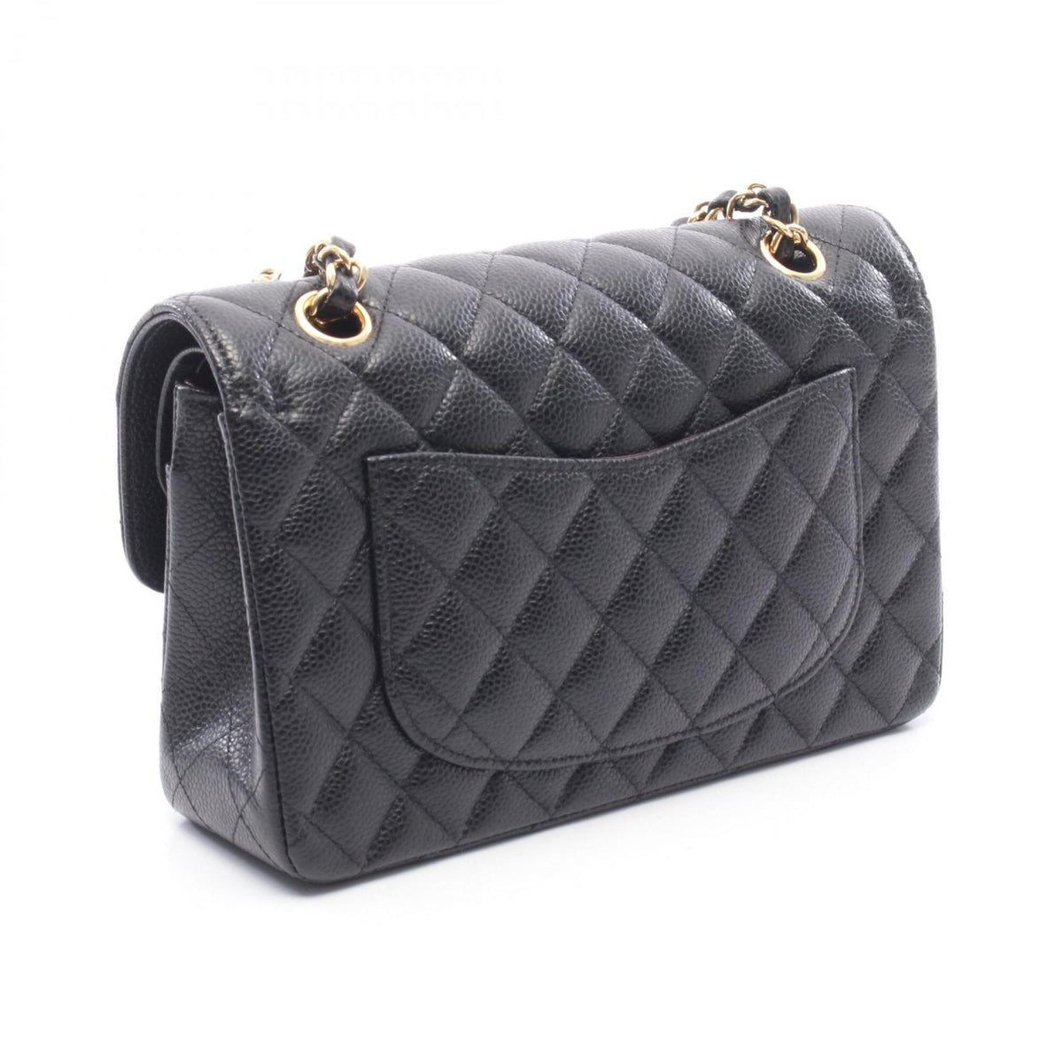 Chanel Black Grained Calfskin Handbag Shoulder Bag (Pre-Owned)