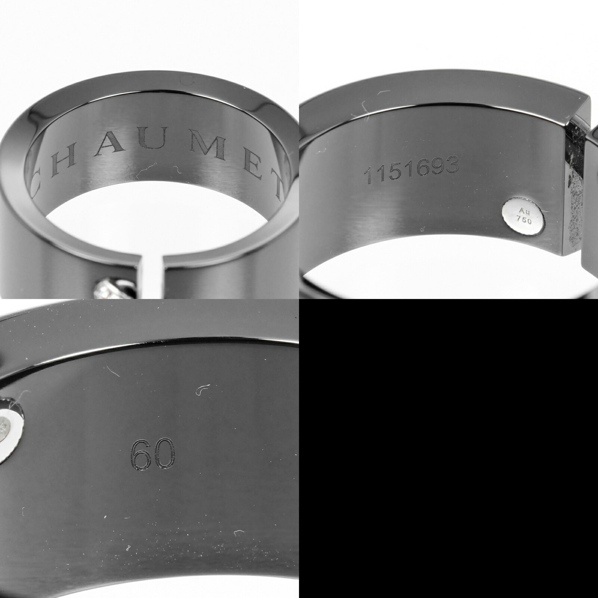 Chaumet Black White Gold Ceramic White Gold (18K) Band Ring (Pre-Owned)