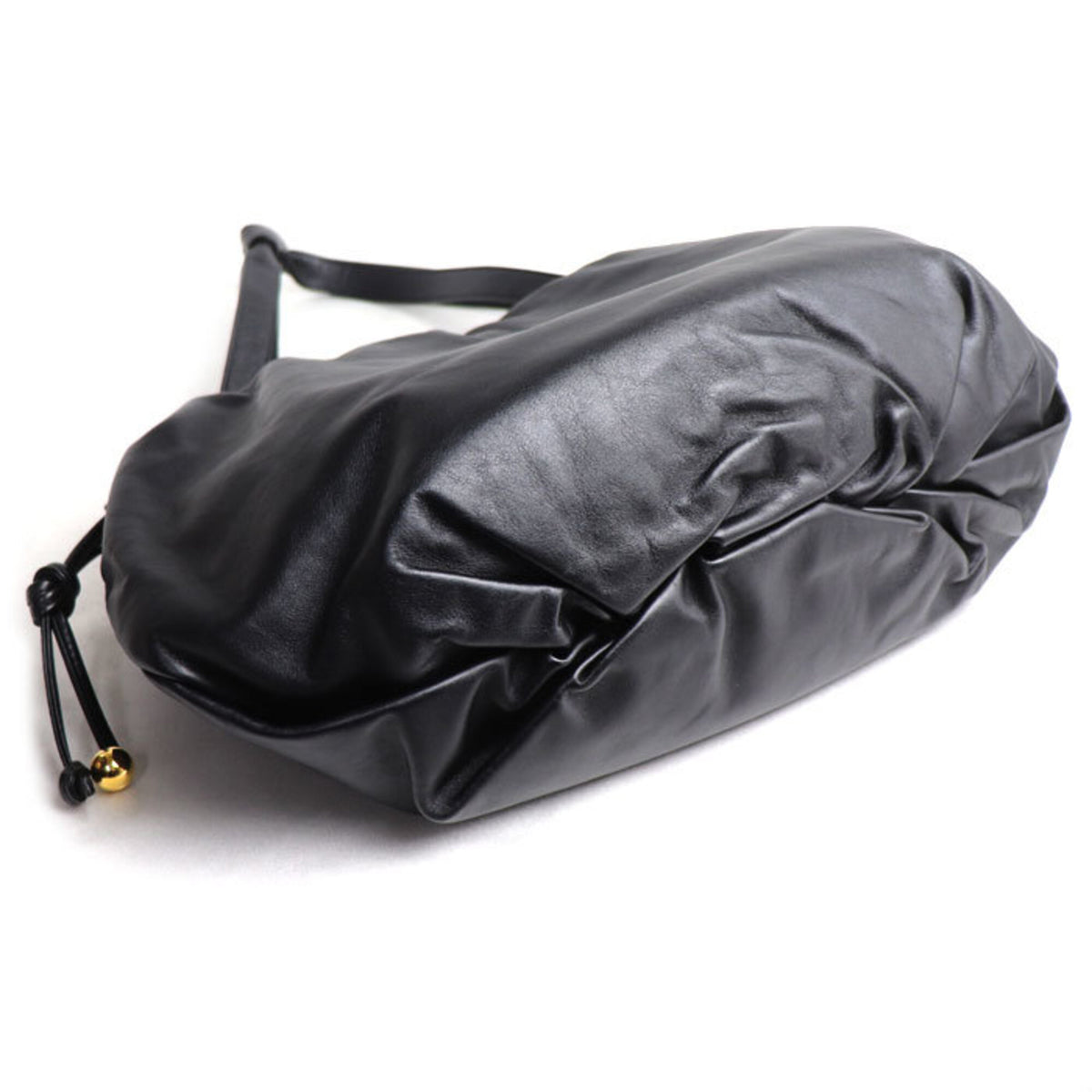 Bottega Veneta Black Leather Shoulder Bag (Pre-Owned)