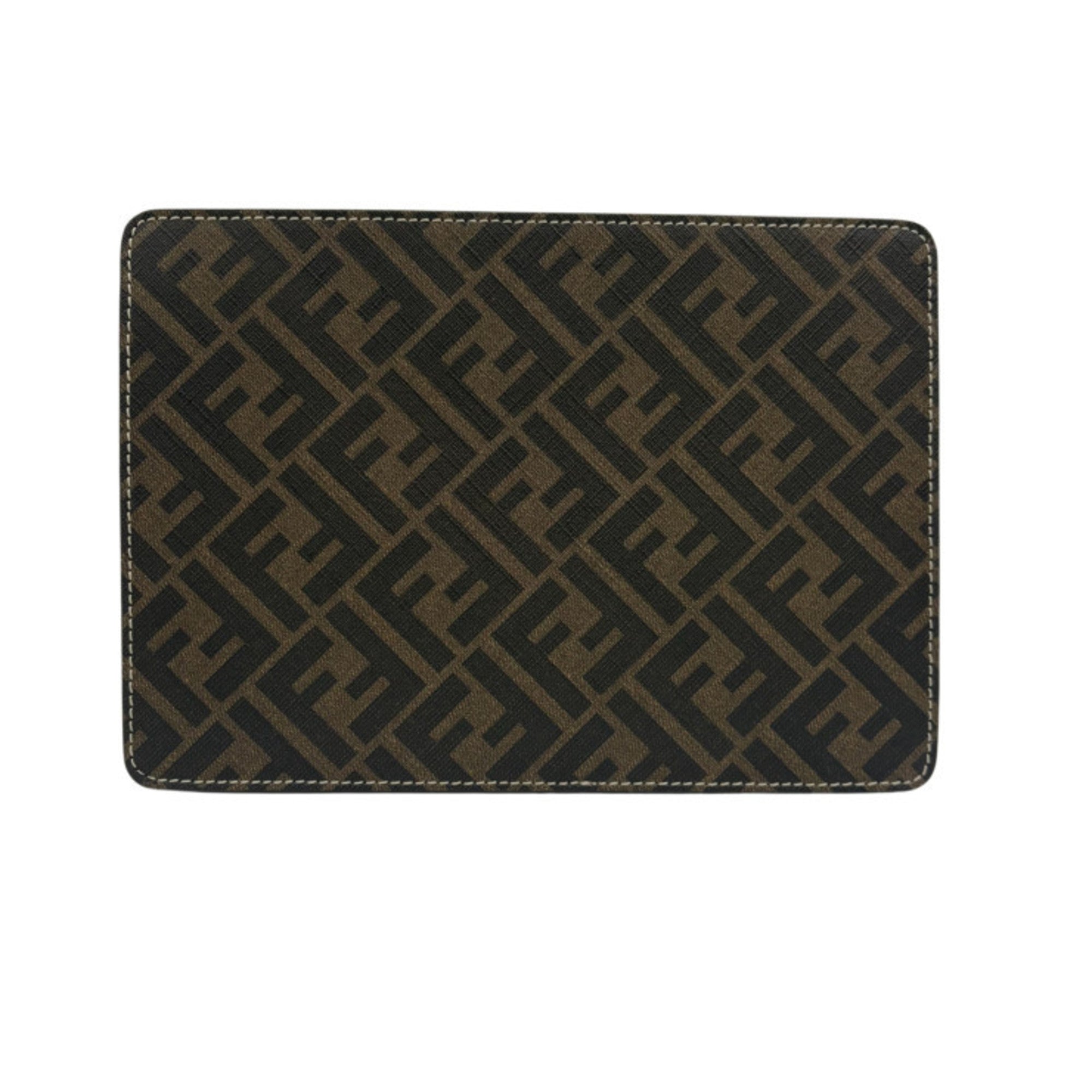 Fendi Zucca Brown Pvc Leather Clutch Bag Handbag (Pre-Owned)