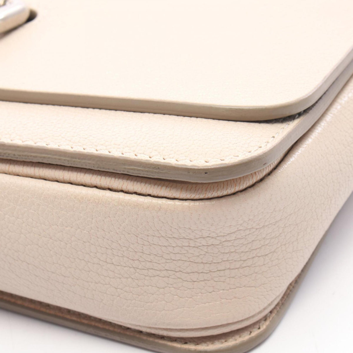 Burberry Ivory Leather Handbag Shoulder Bag (Pre-Owned)