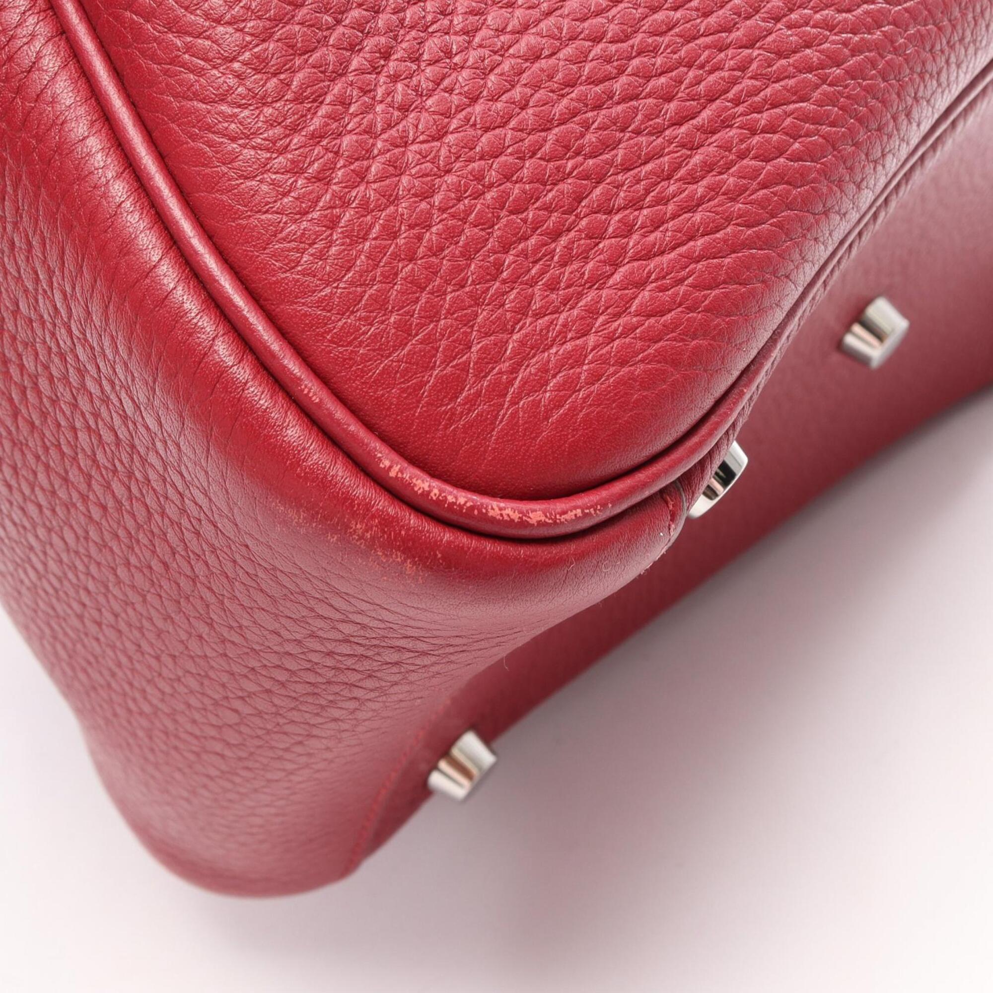 Hermes Bordeaux Ruby Taurillon Clemence Leather Handbag Shoulder Bag (Pre-Owned)