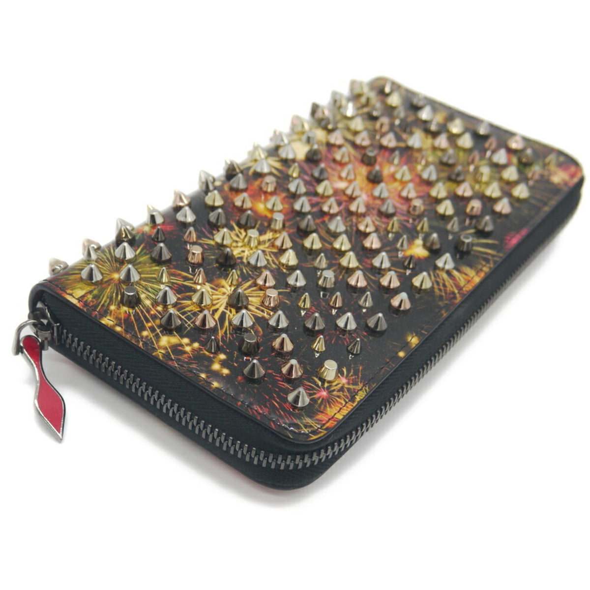Christian Louboutin Black Patent Leather Long Wallet (Bi-Fold) (Pre-Owned)