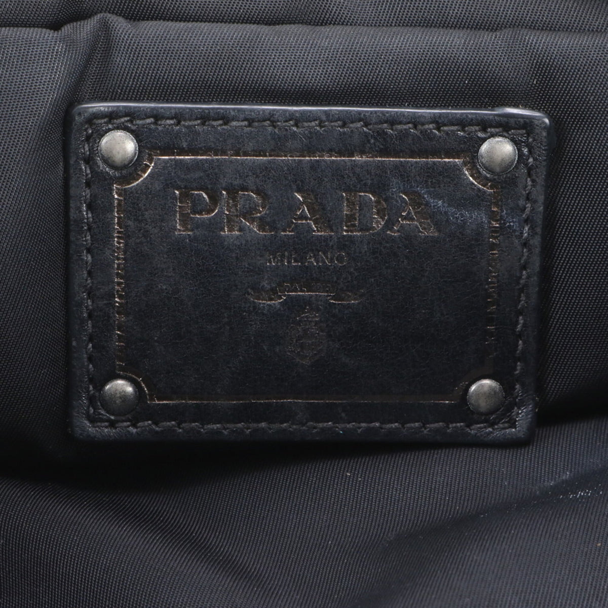 Prada Green Khaki Leather Nylon Shoulder Bag Tote Bag (Pre-Owned)