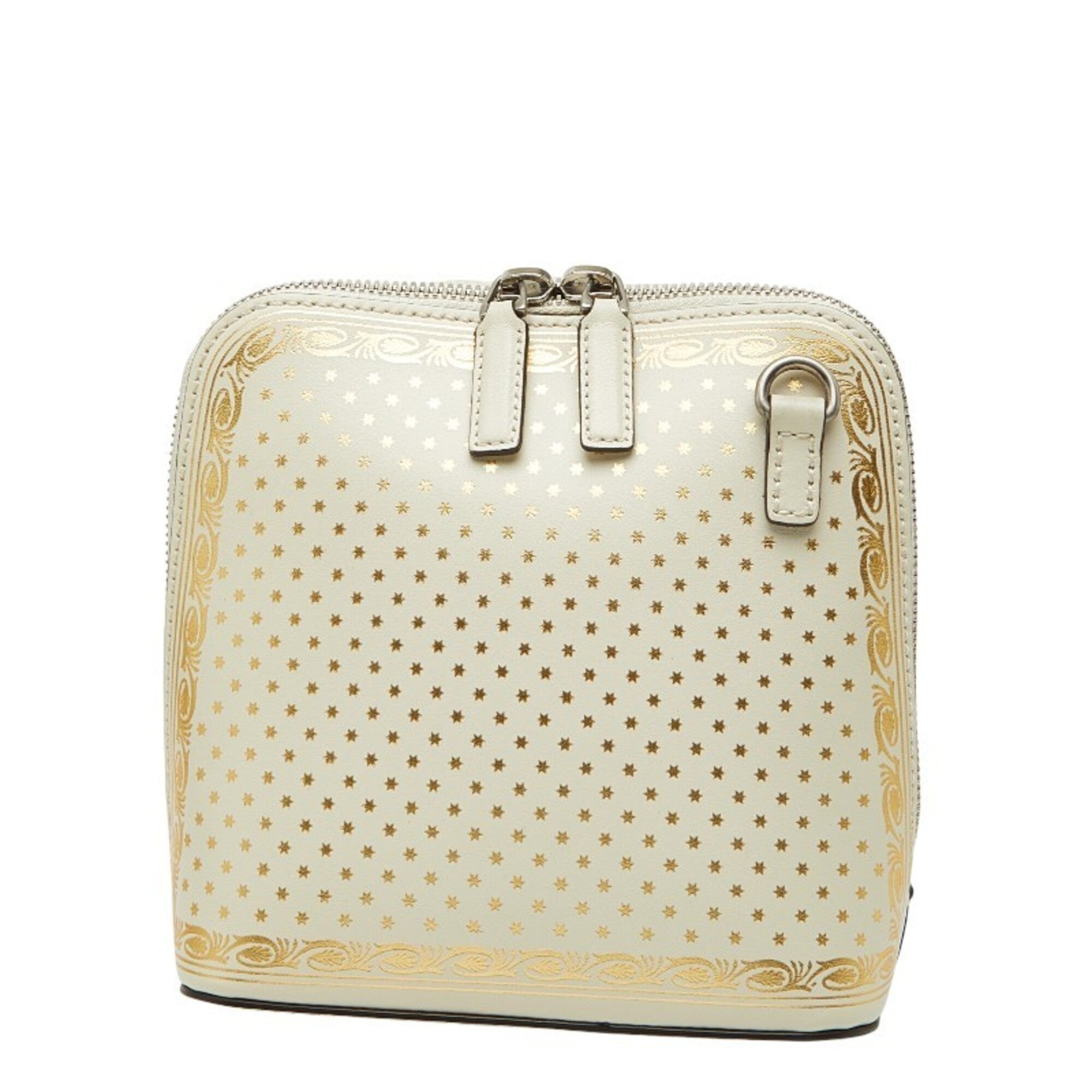 Gucci Gold Off-White Leather Shoulder Bag (Pre-Owned)
