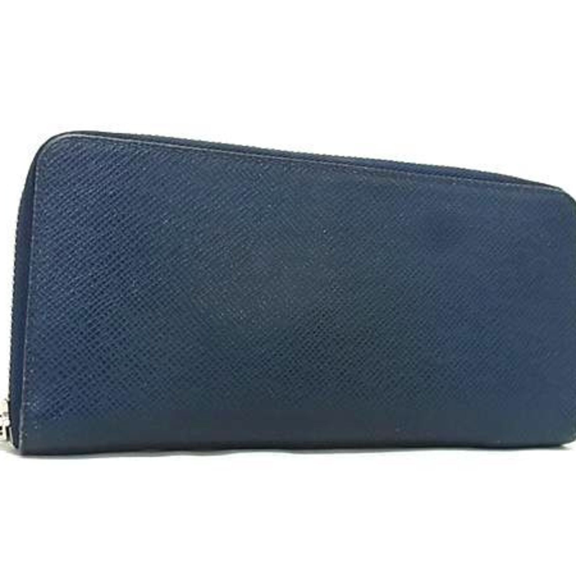Louis Vuitton Navy Navy Blue Taiga Leather Long Wallet (Bi-Fold) (Pre-Owned)