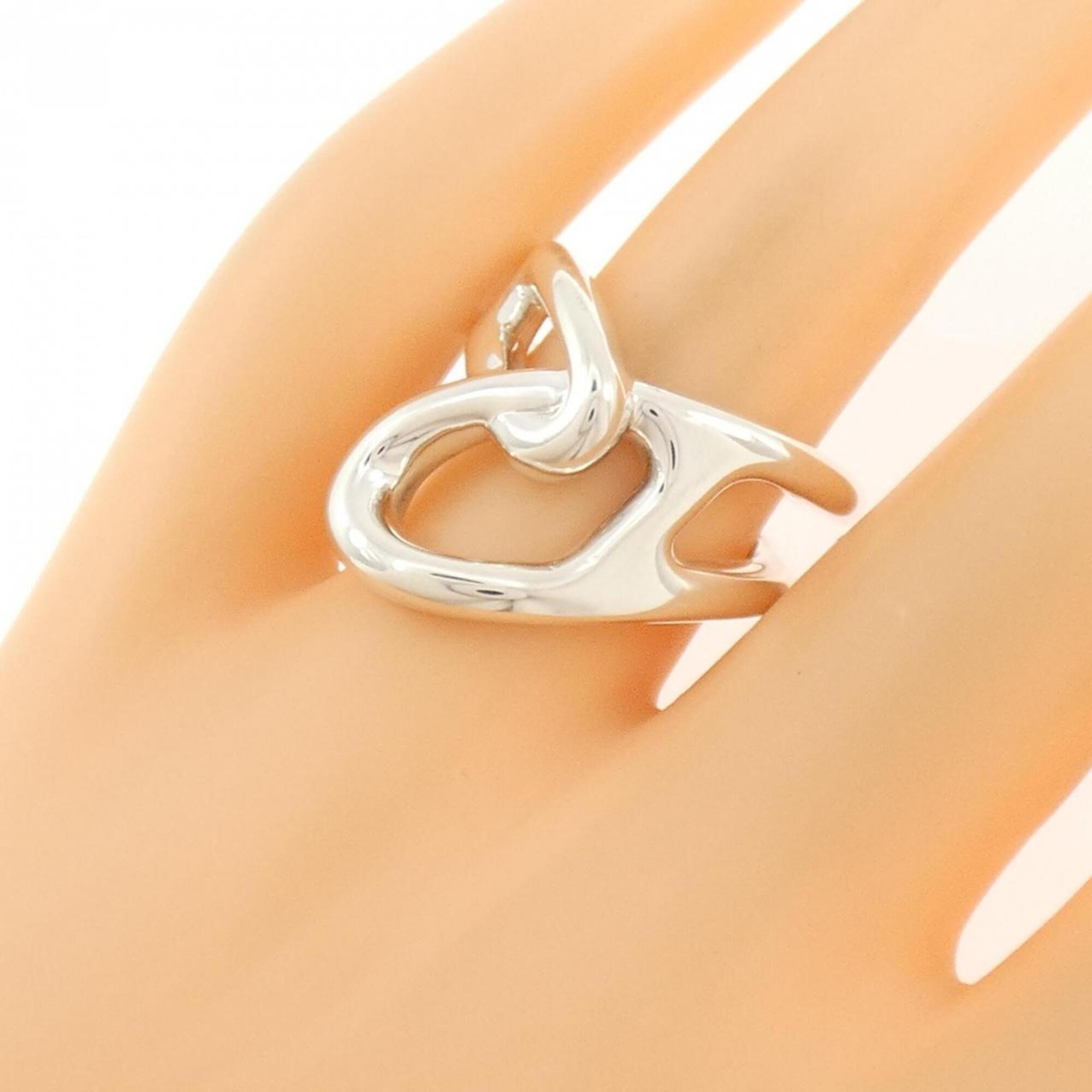 Hermes Silver Silver 925 Band Ring (Pre-Owned)