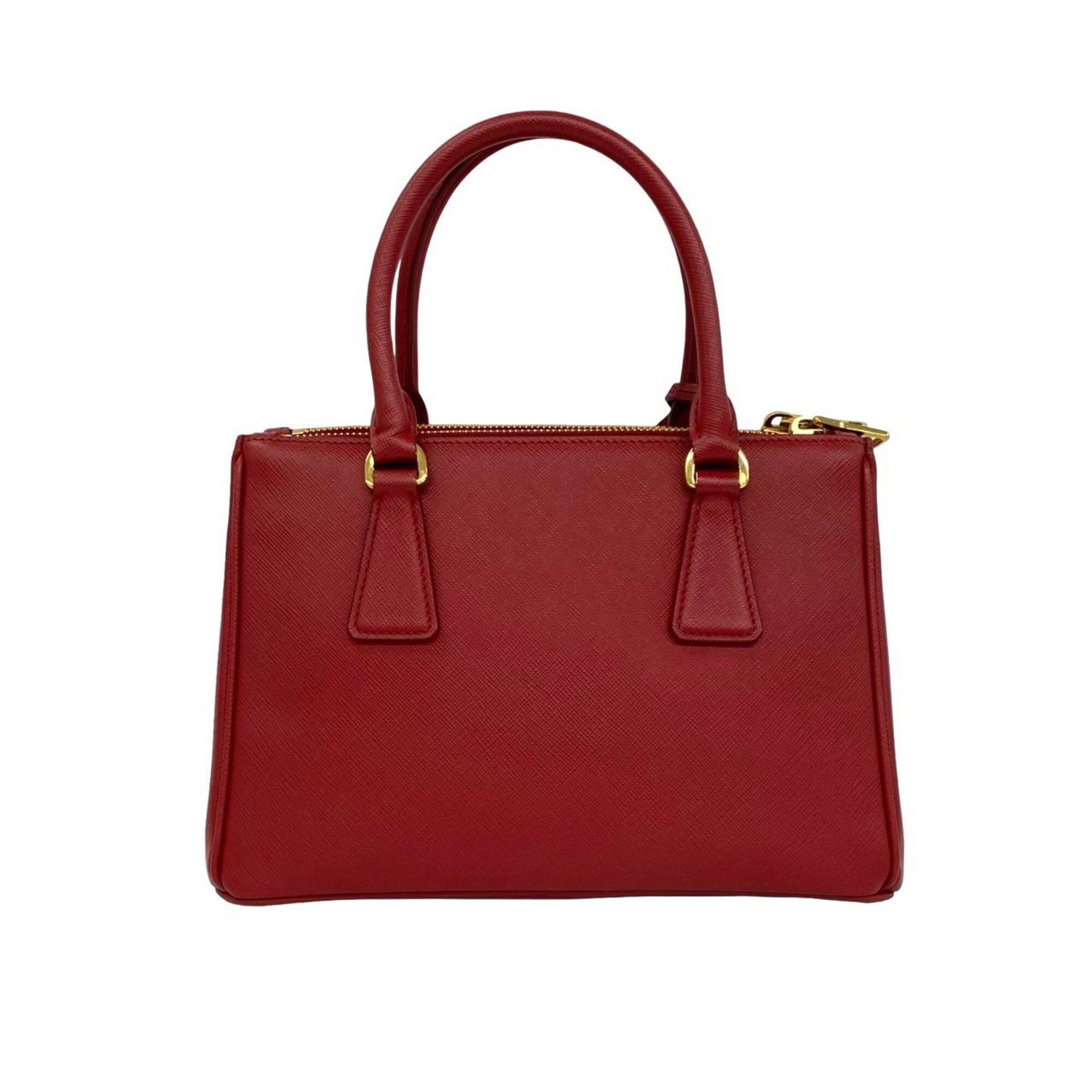 Prada Red Color Leather Handbag Shoulder Bag (Pre-Owned)