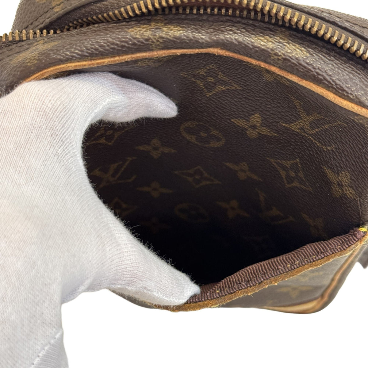 Louis Vuitton Brown Monogram Canvas Leather Crossbody Bag Pochette Shoulder Bag (Pre-Owned)
