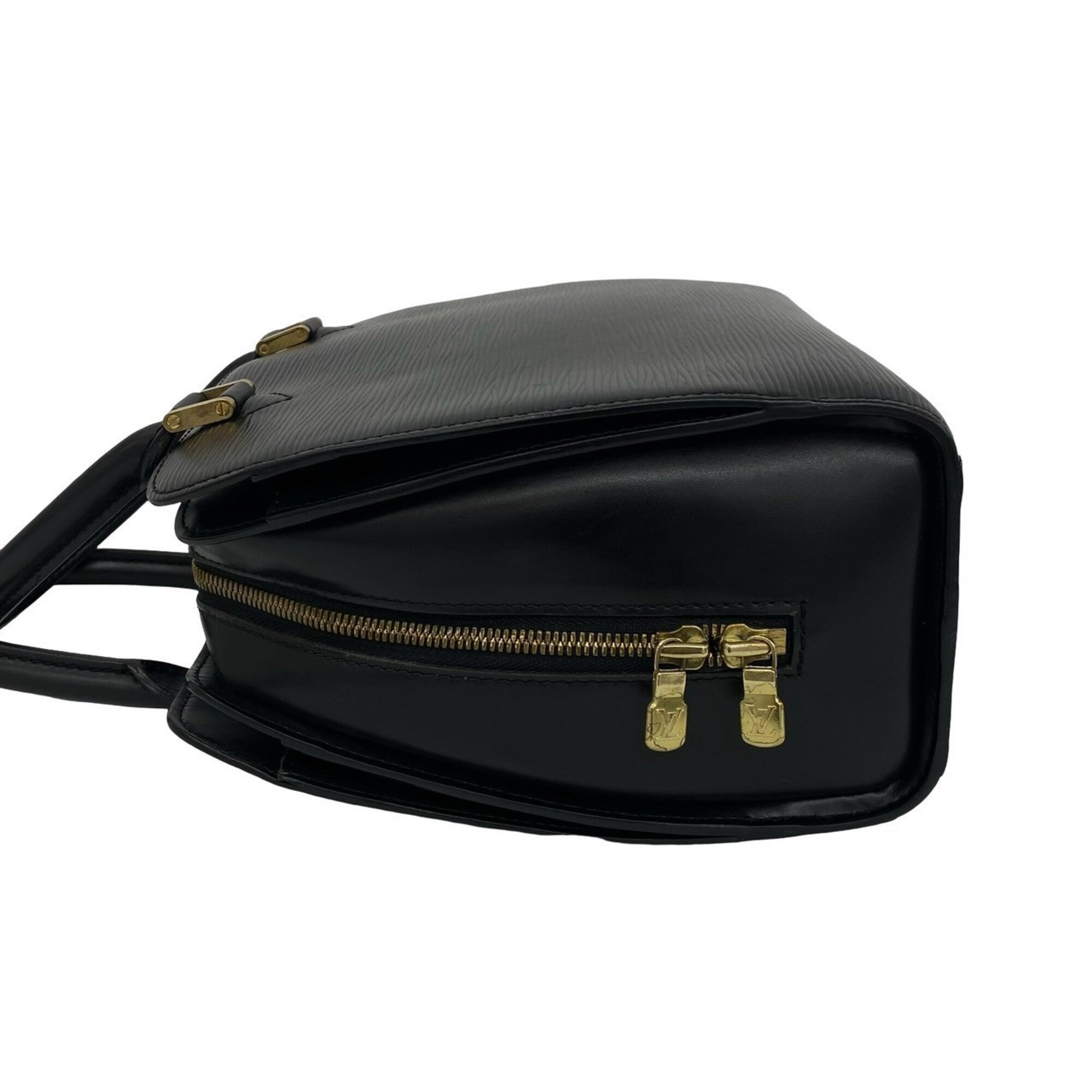 Louis Vuitton Black Leather Handbag Tote Bag (Pre-Owned)