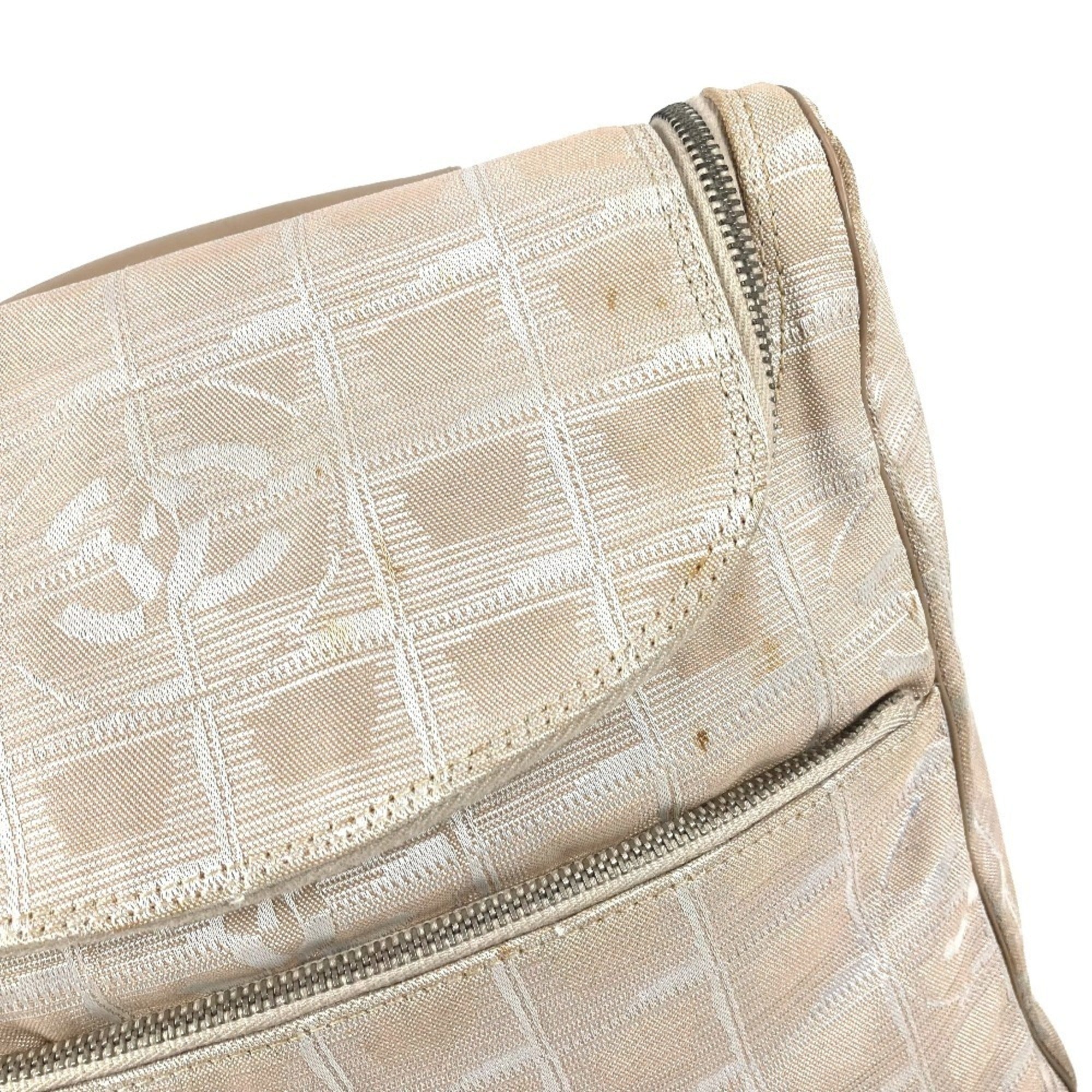 Chanel New Travel Line Beige Nylon Leather Backpack (Pre-Owned)