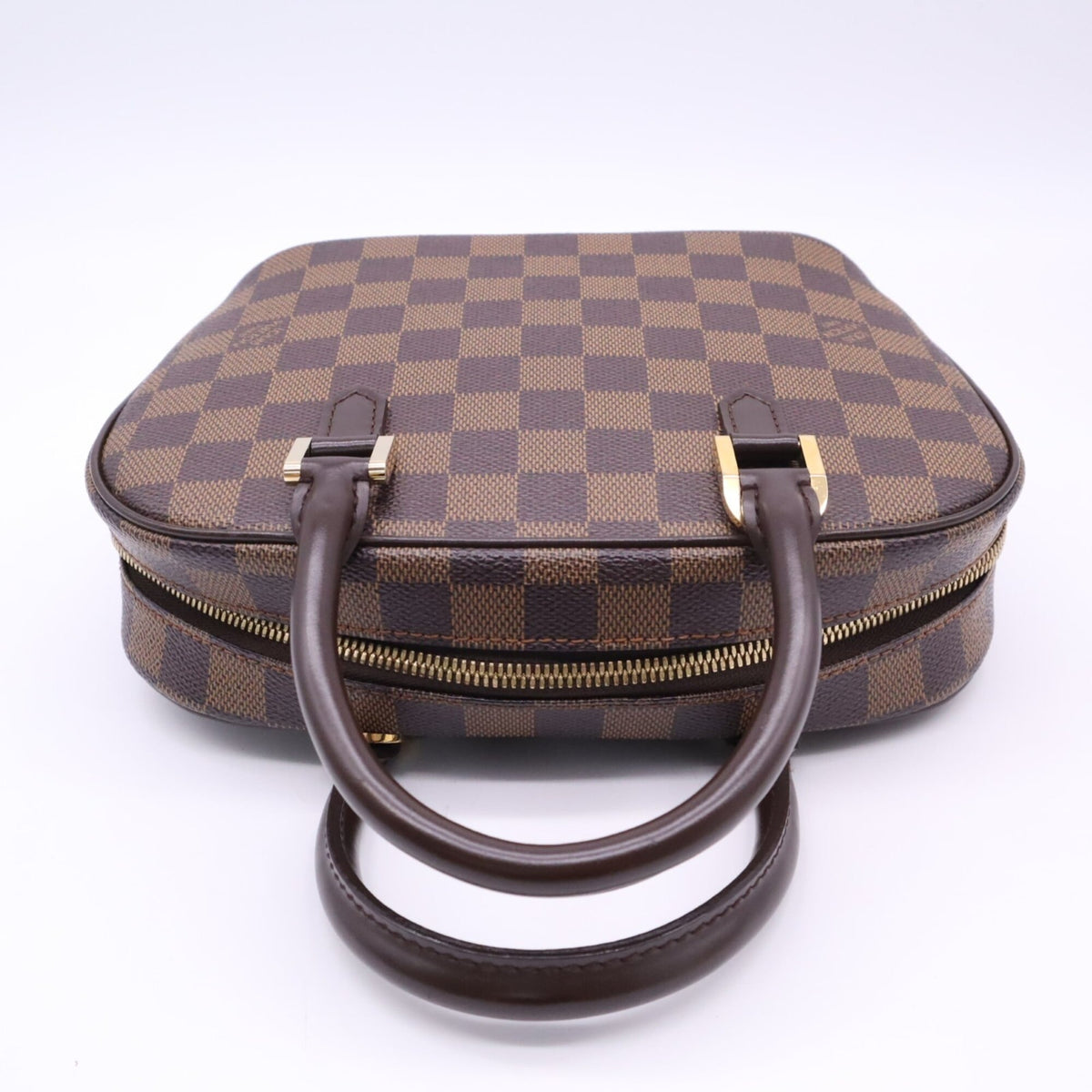 Louis Vuitton Beige Brown Coated Canvas Leather Handbag (Pre-Owned)