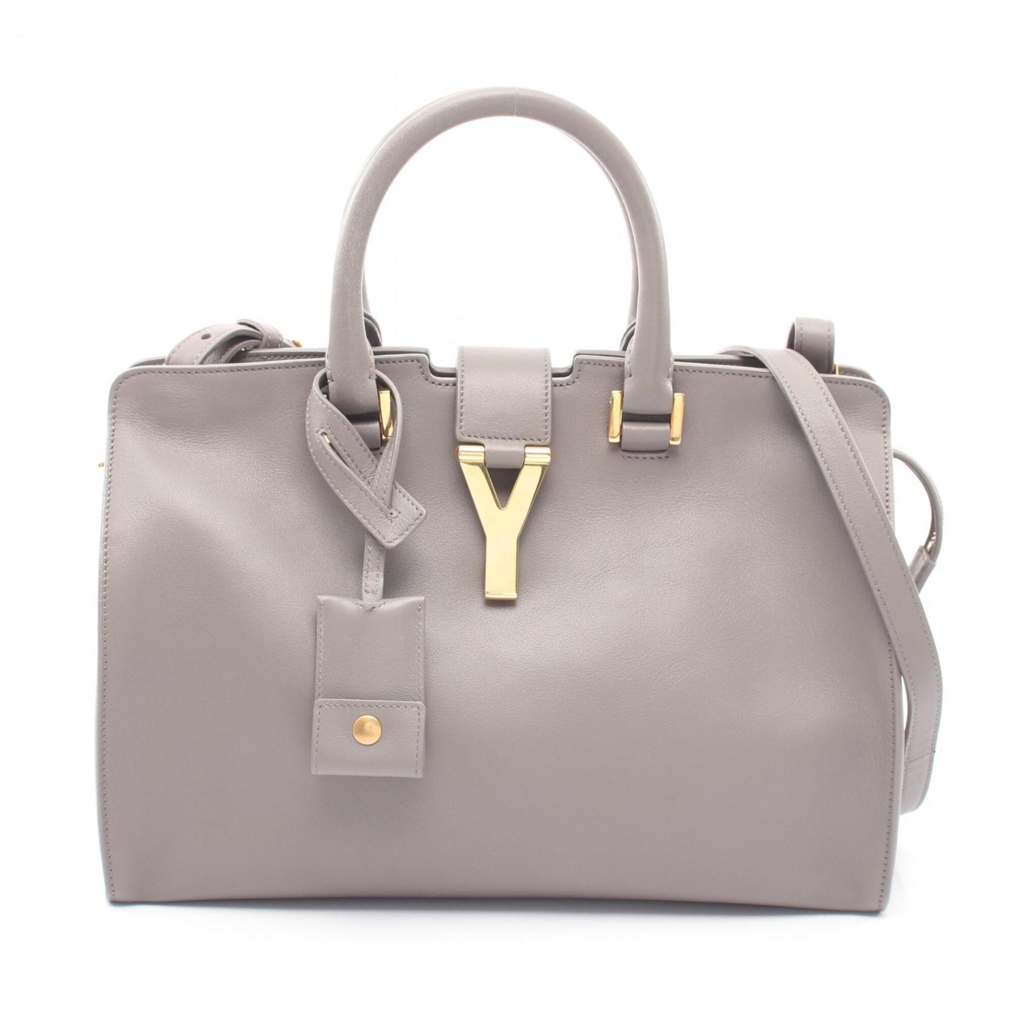 Yves Saint Laurent Gray Leather Handbag (Pre-Owned)