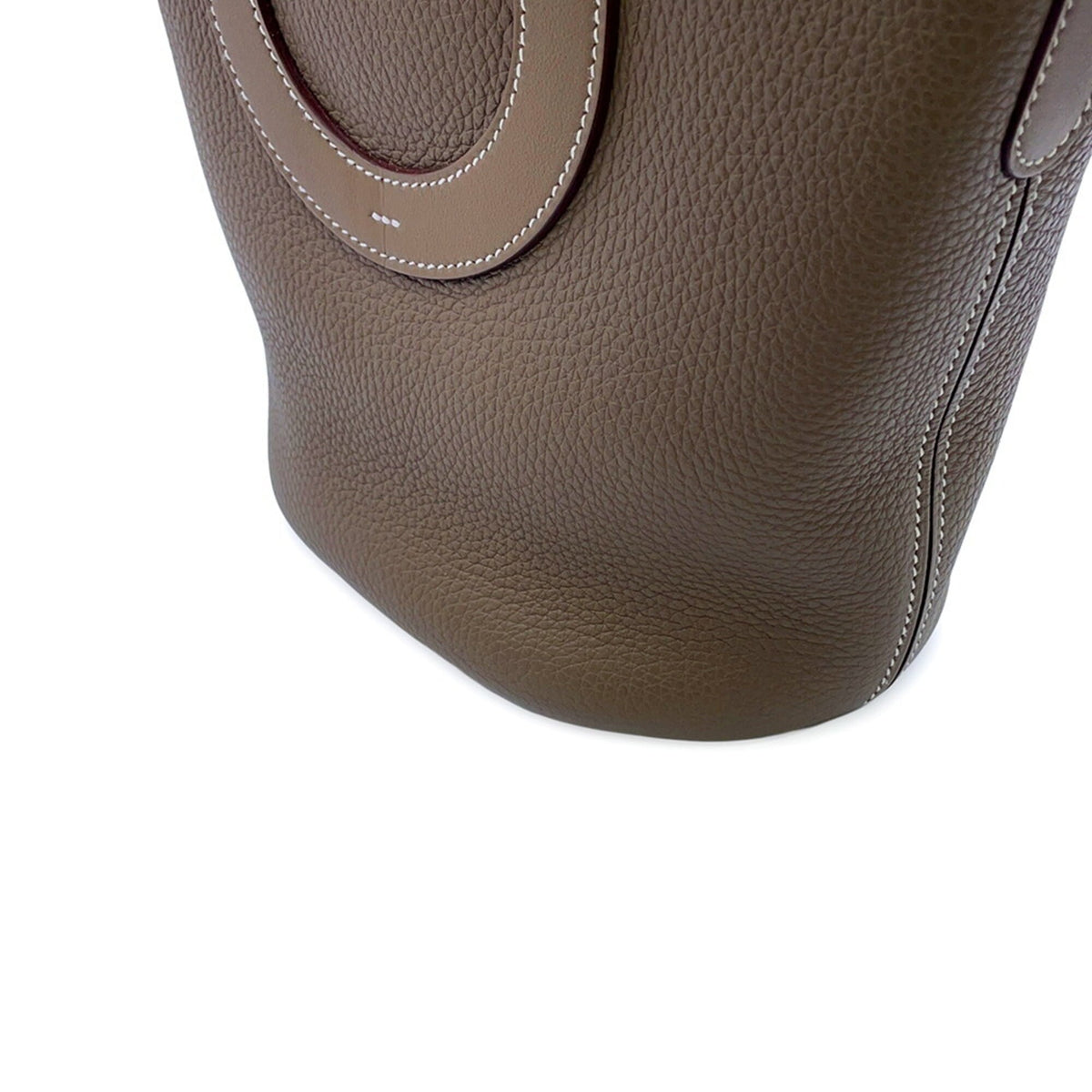 Hermes Etoupe Gray Taurillon Clemence Leather Swift Leather Tote Bag (Pre-Owned)