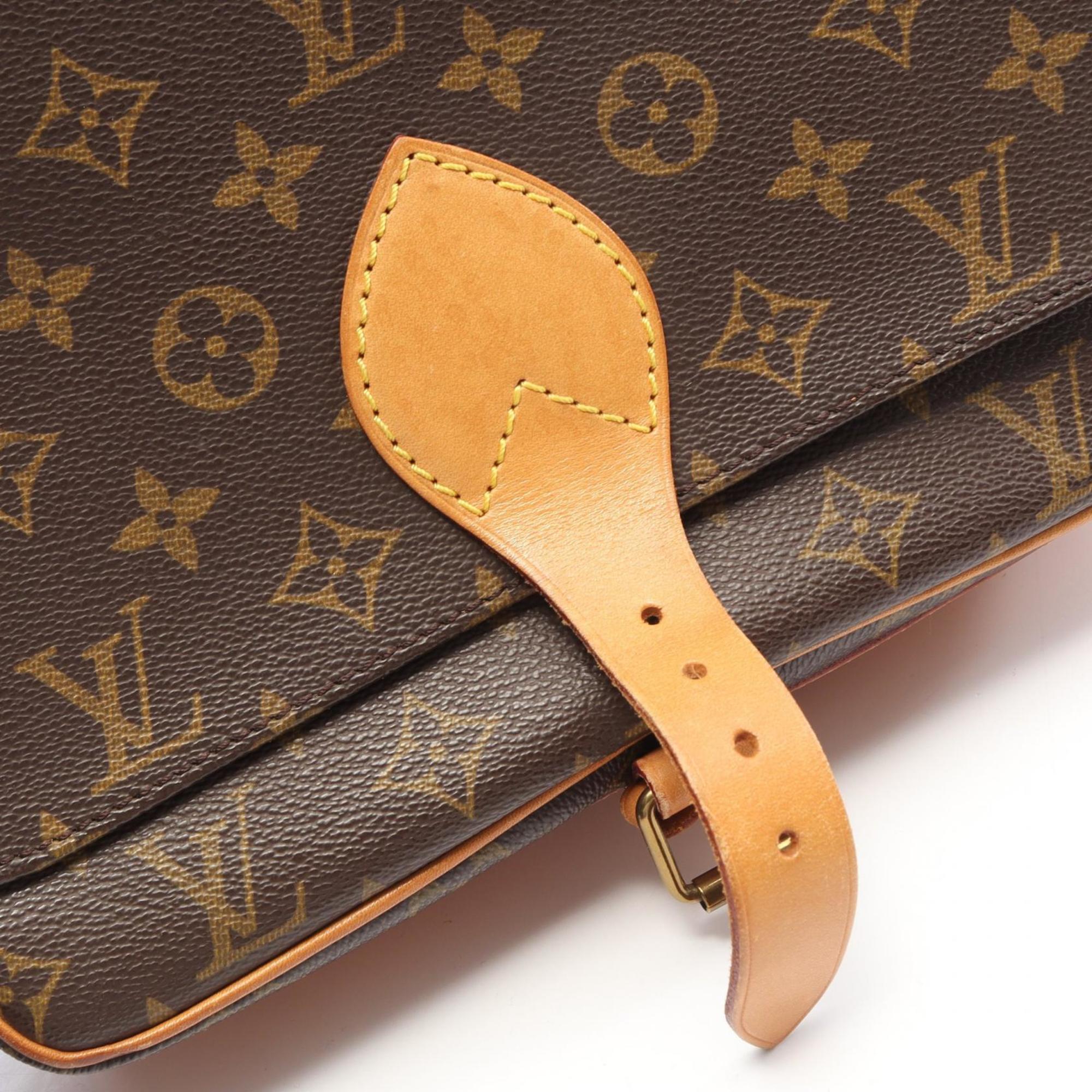 Louis Vuitton Brown Monogram Coated Canvas Leather Handbag Shoulder Bag (Pre-Owned)