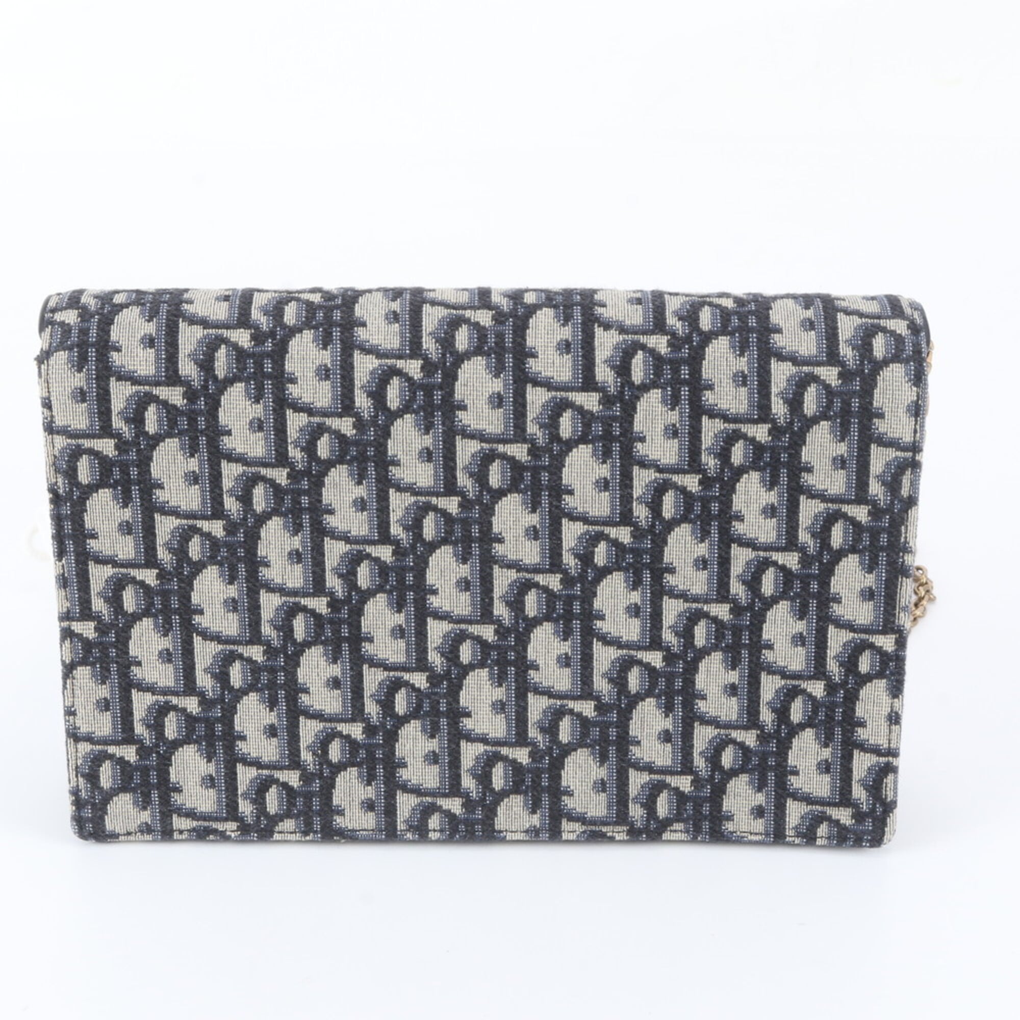 Christian Dior Navy Leather Canvas Clutch Bag Shoulder Bag (Pre-Owned)