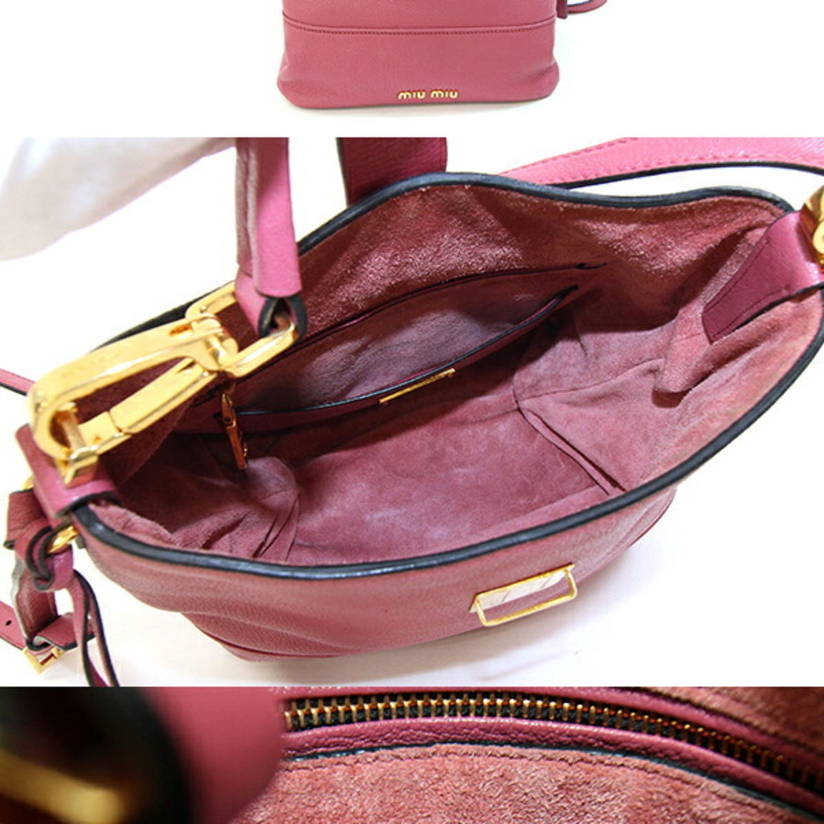 Miu Miu Pink Leather Handbag Shoulder Bag (Pre-Owned)