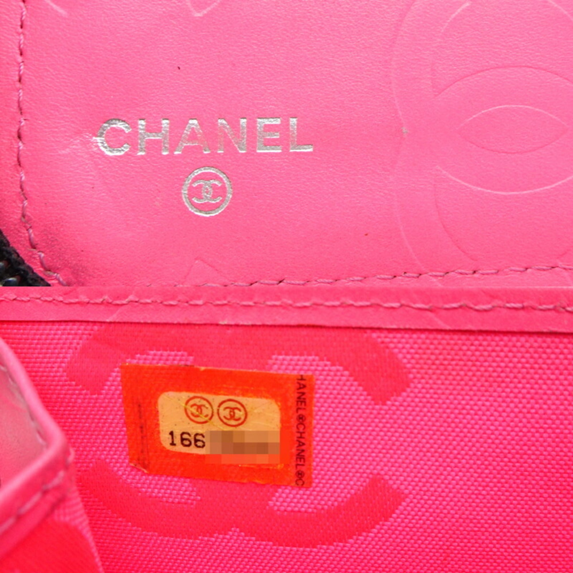 Chanel Black Leather Long Wallet (Bi-Fold) (Pre-Owned)