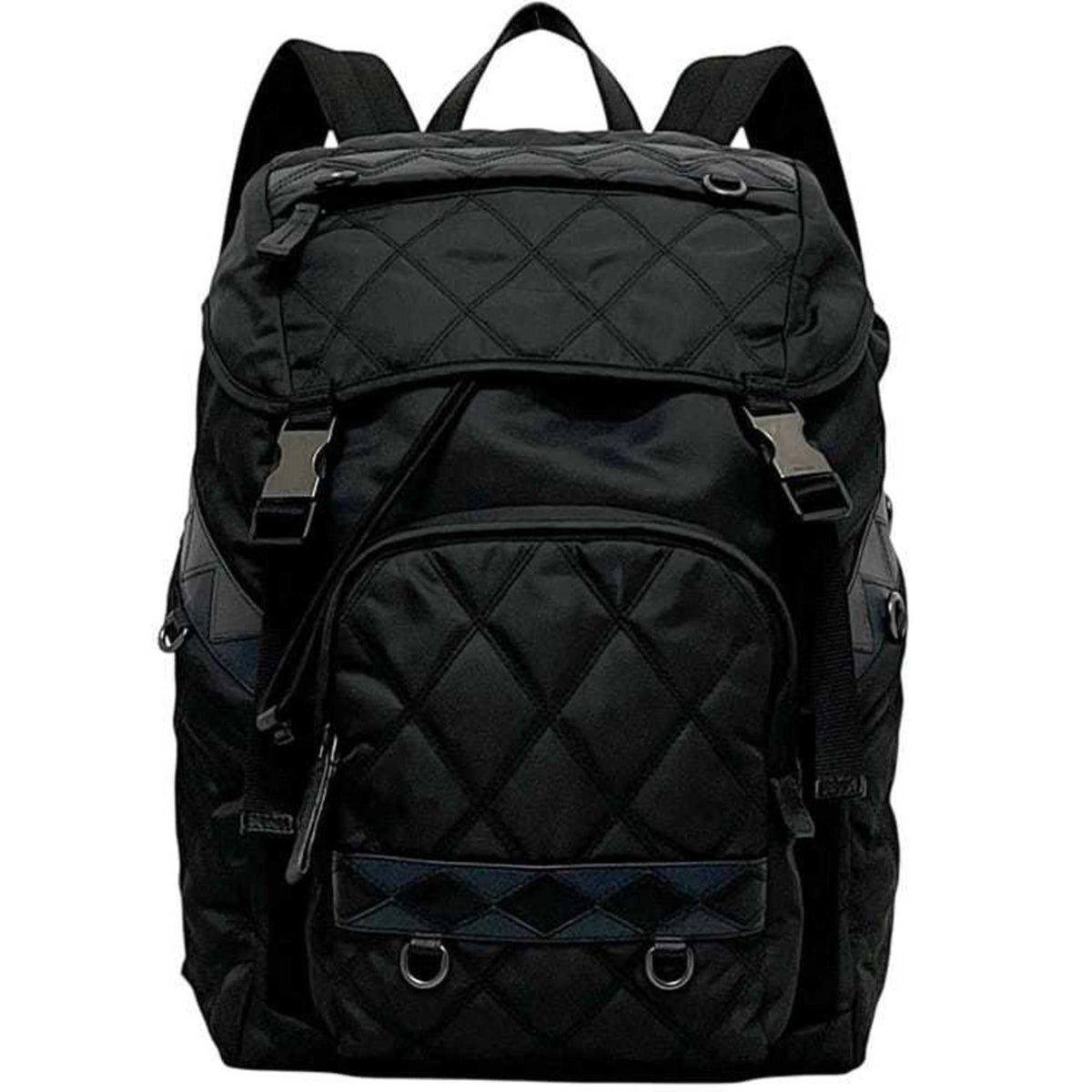 Prada Black Nero Nylon Leather Backpack (Pre-Owned)