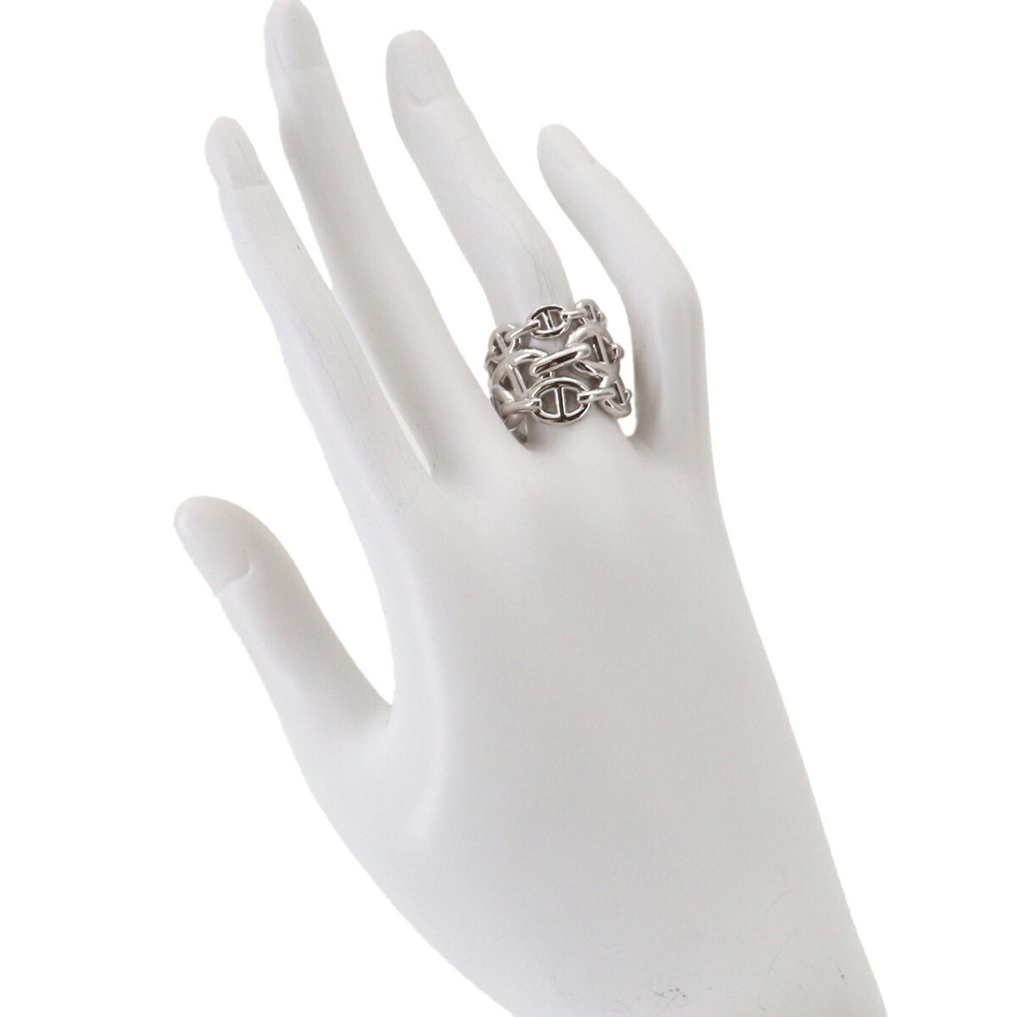 Hermes Silver Silver 925 Band Ring (Pre-Owned)