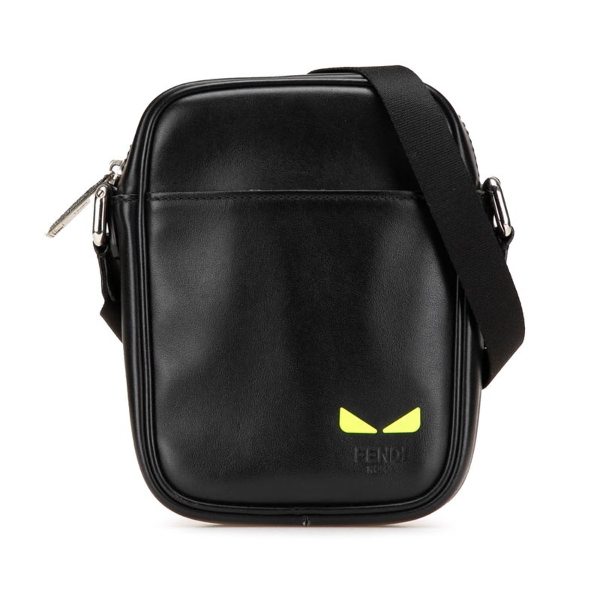Fendi Black Yellow Leather Shoulder Bag (Pre-Owned)
