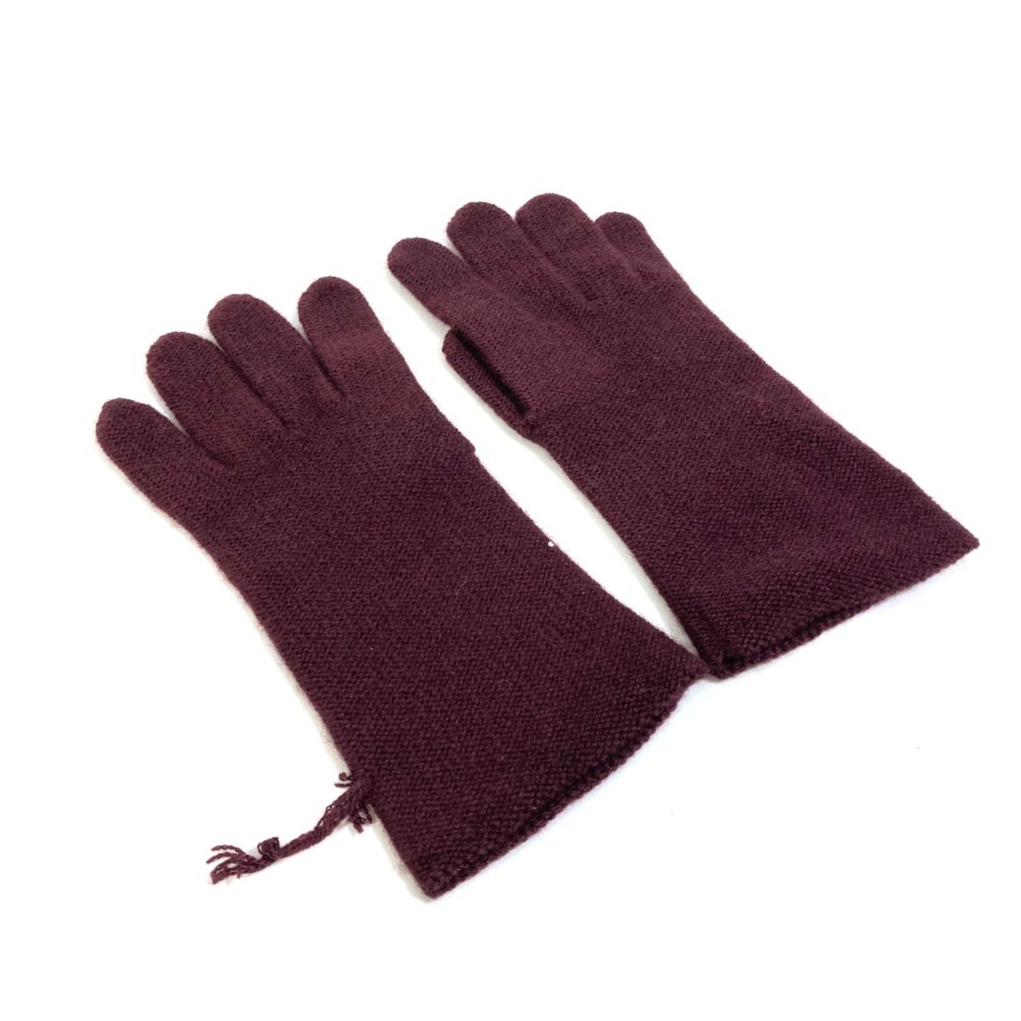 Hermes Bordeaux Cashmere Warm Gloves (Pre-Owned)