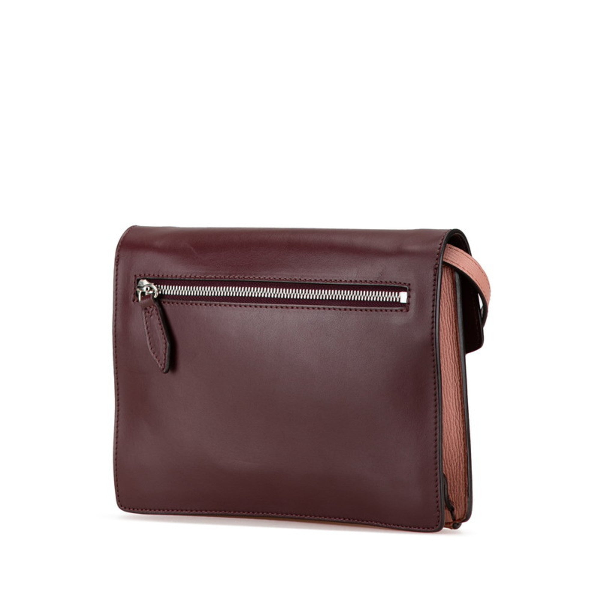 Burberry Pink Purple Leather Shoulder Bag (Pre-Owned)