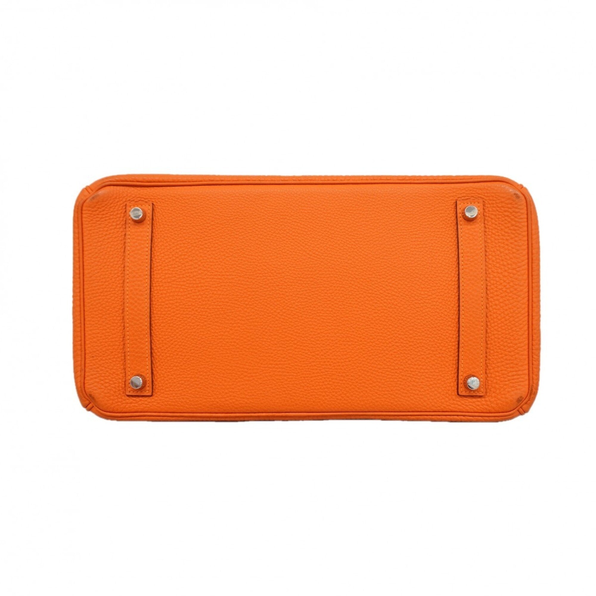 Hermes Orange Fjord Leather Handbag (Pre-Owned)