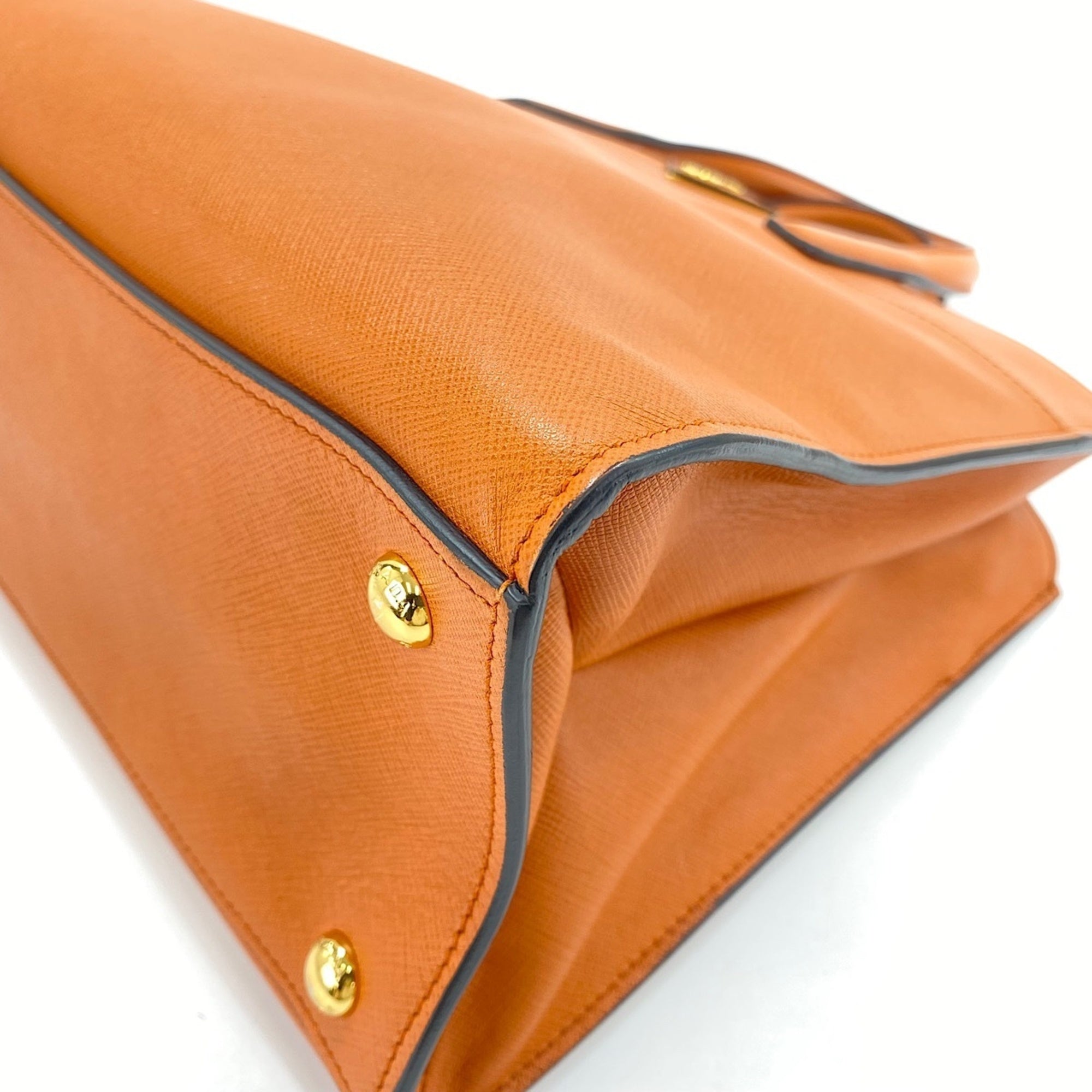 Prada Orange Leather Handbag (Pre-Owned)