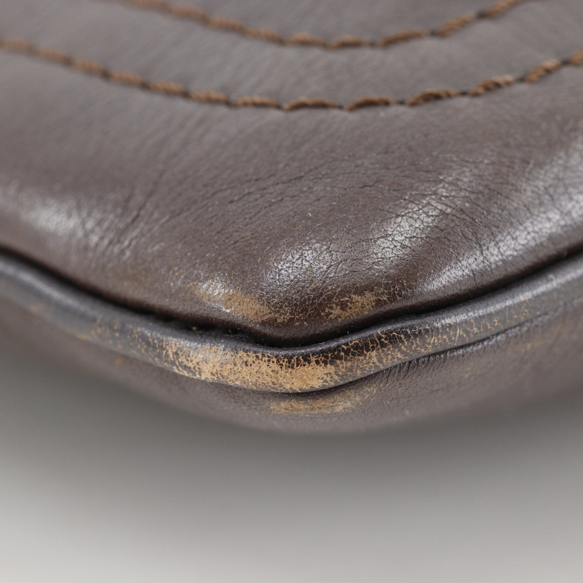 Louis Vuitton Brown Coffee Utah Leather Shoulder Bag (Pre-Owned)