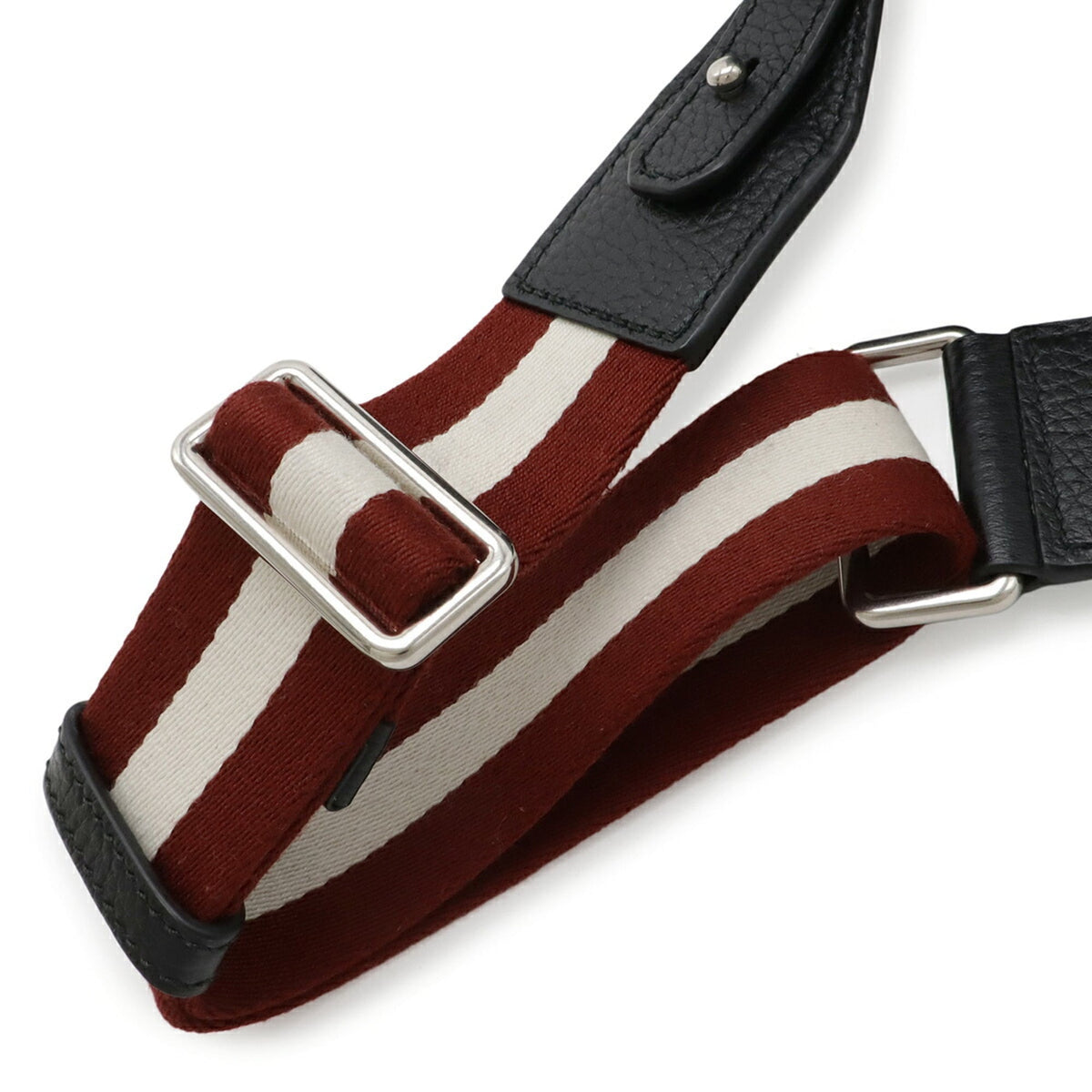 Bally Black Ivory Red Color Leather Shoulder Bag Sling Bag (Pre-Owned)