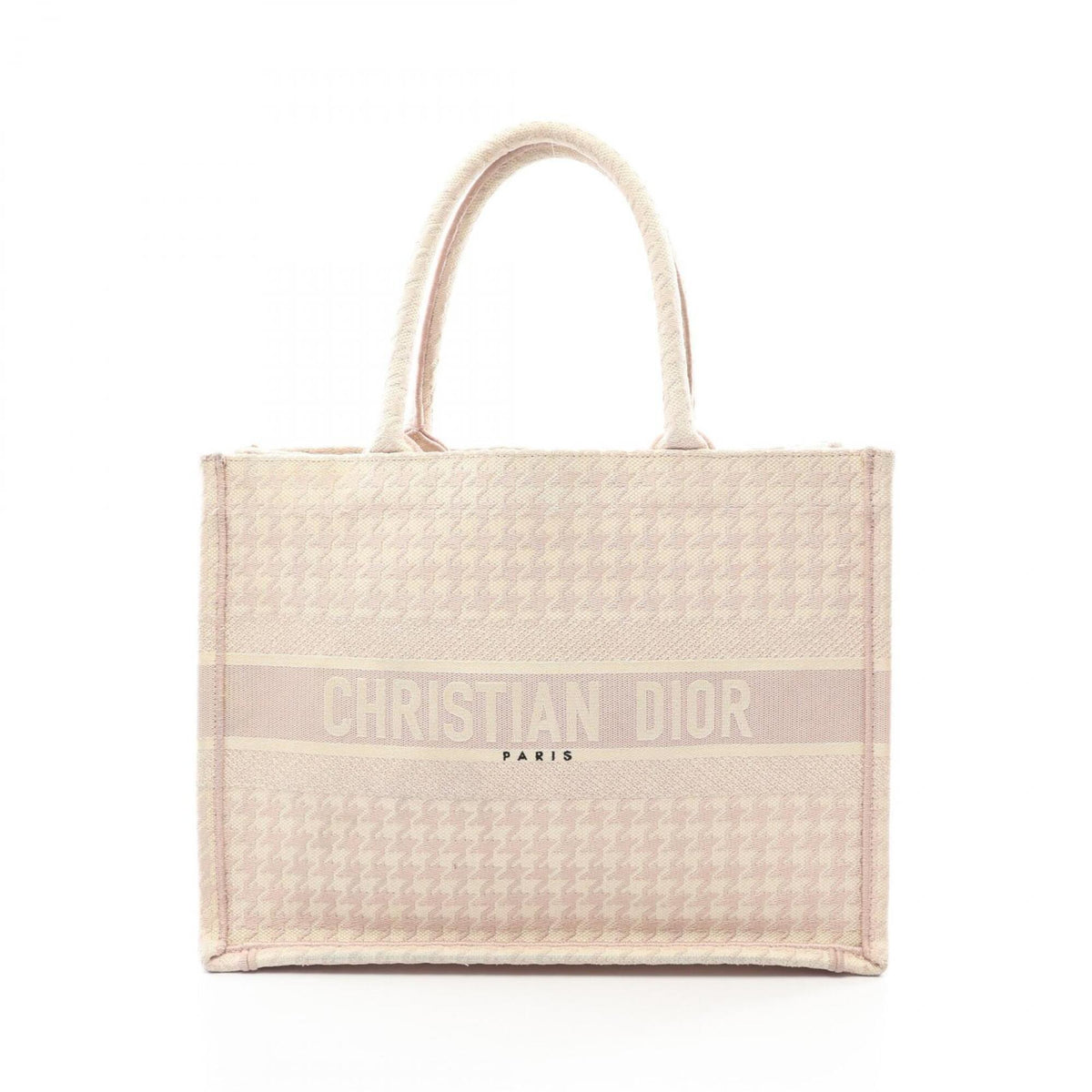 Christian Dior Pink White Canvas Handbag Tote Bag (Pre-Owned)