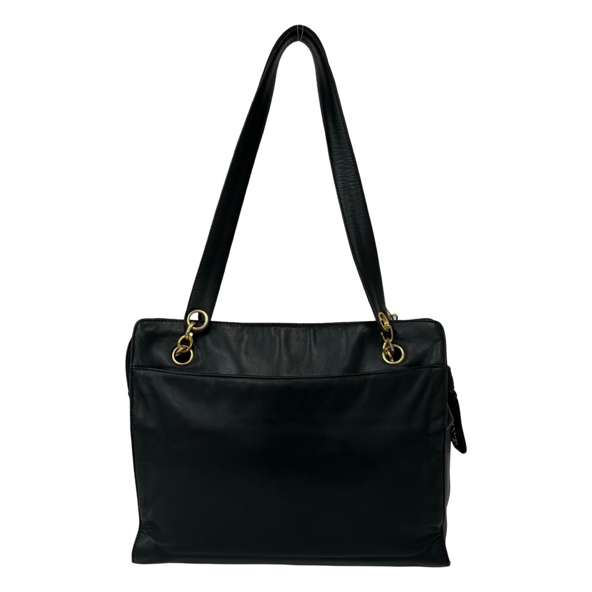 Chanel Black Leather Shoulder Bag Tote Bag (Pre-Owned)