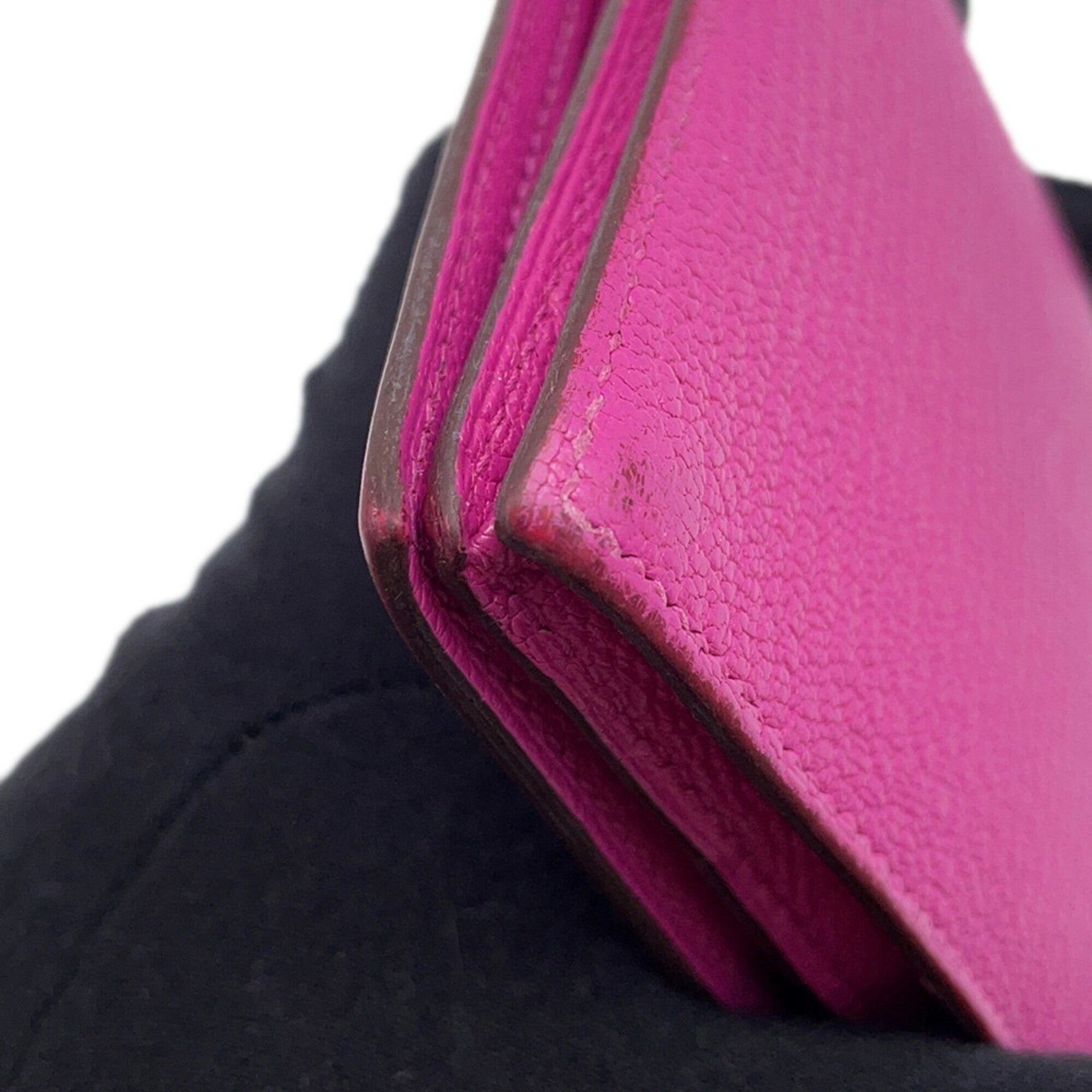 Hermes Pink Chevre Myzore Leather Long Wallet (Bi-Fold) (Pre-Owned)