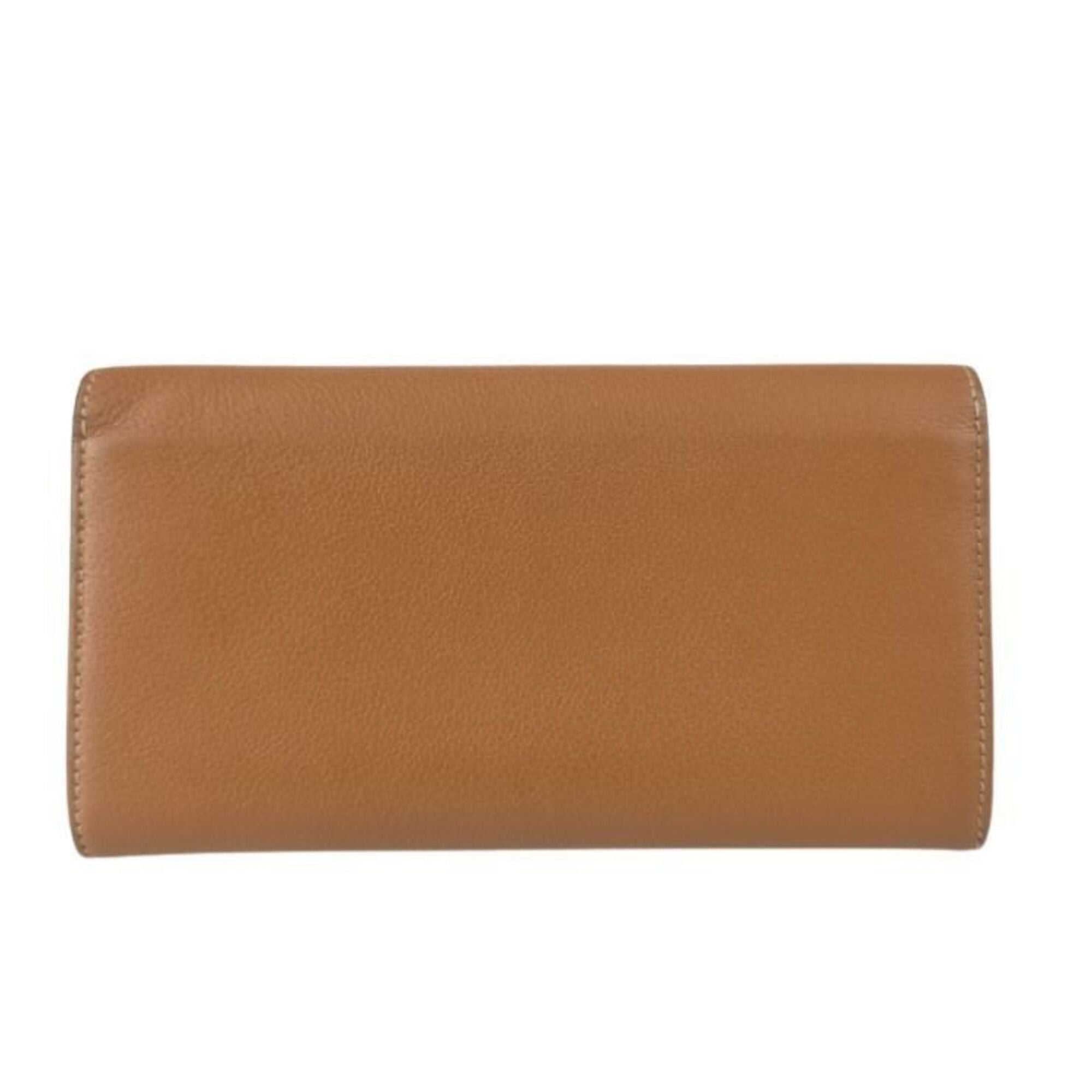 Cartier C De Cartier Brown Leather Long Wallet (Bi-Fold) (Pre-Owned)