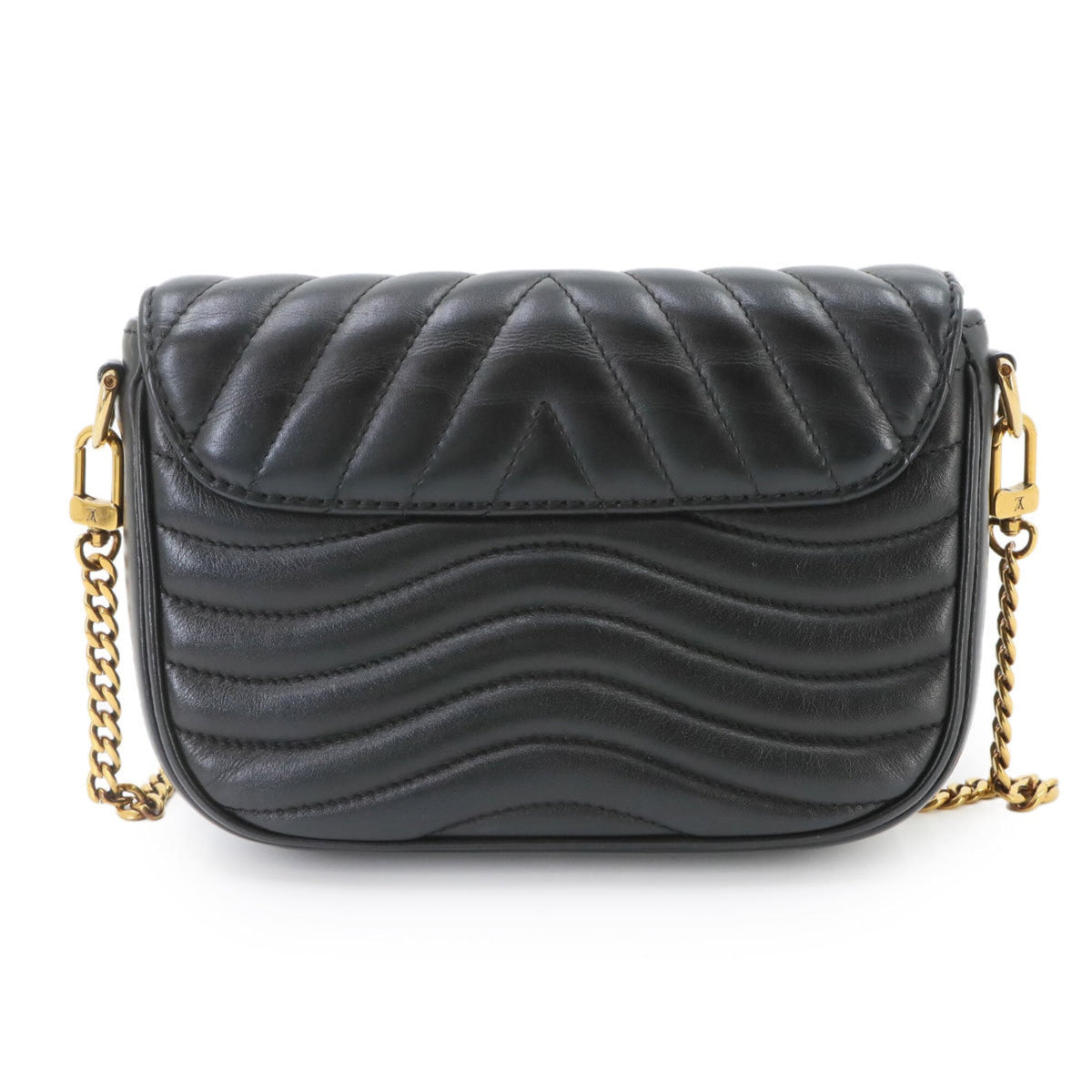 Louis Vuitton Black Leather Handbag Pochette Shoulder Bag (Pre-Owned)